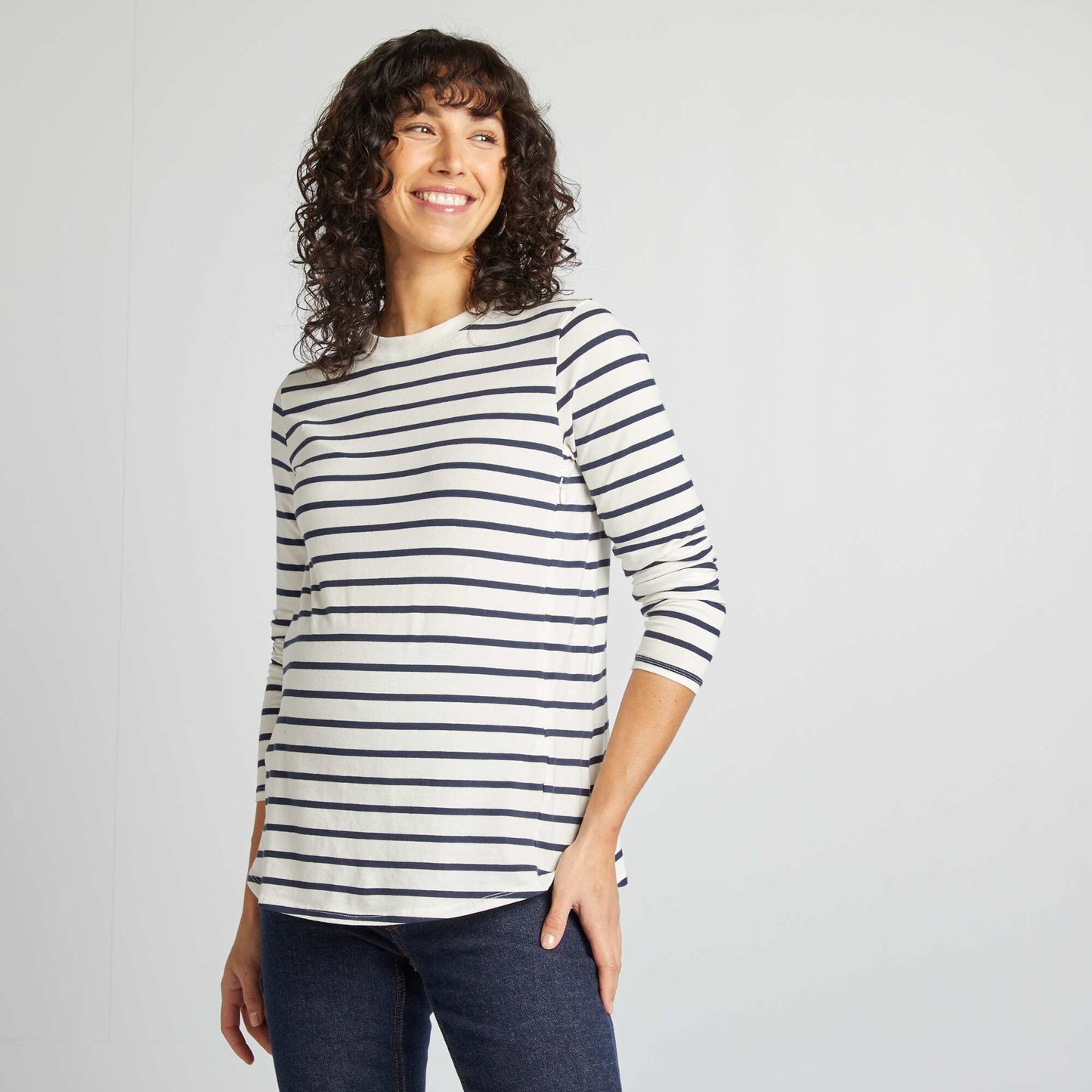 T-shirt d'allaitement manches longues Rayé