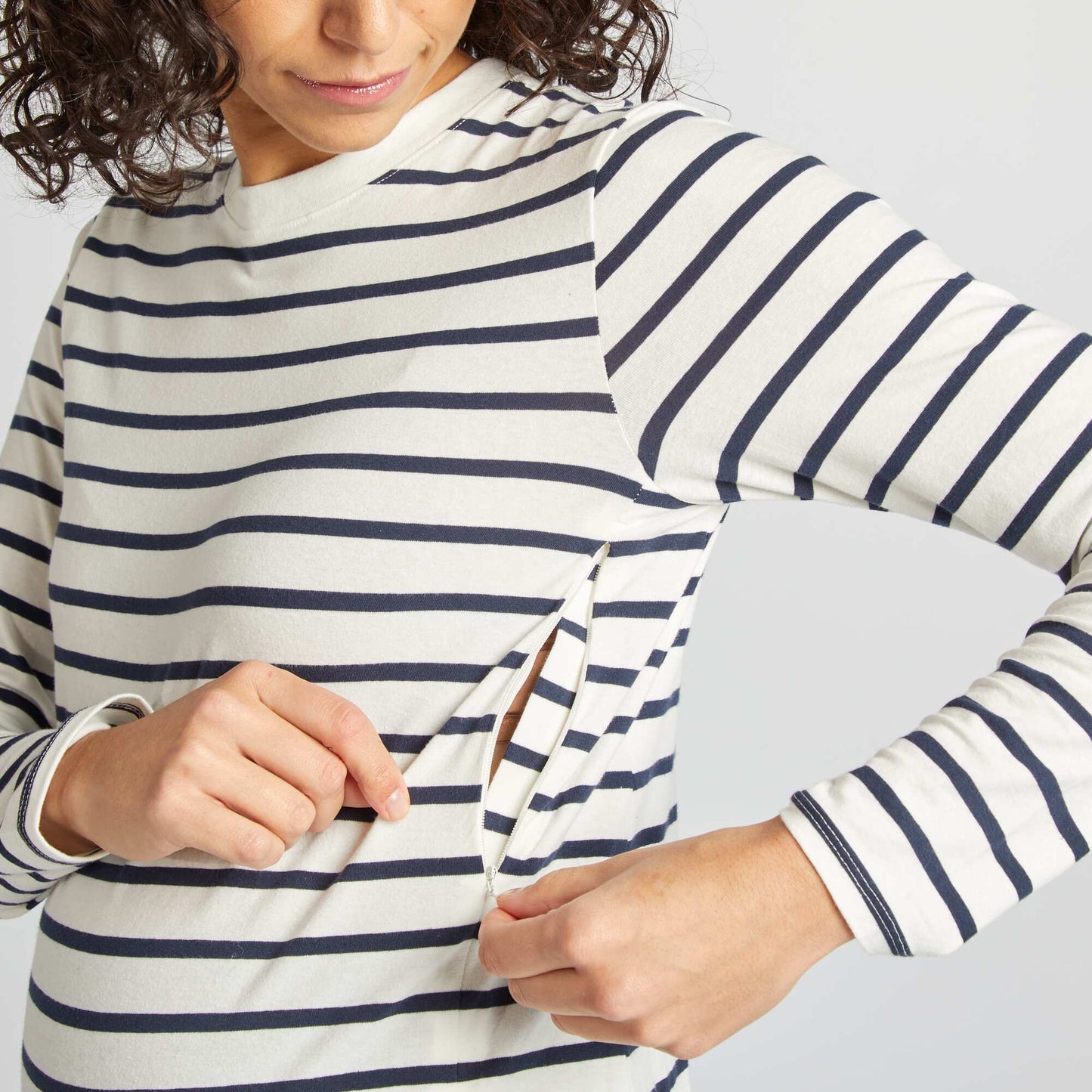 T-shirt d'allaitement manches longues Rayé
