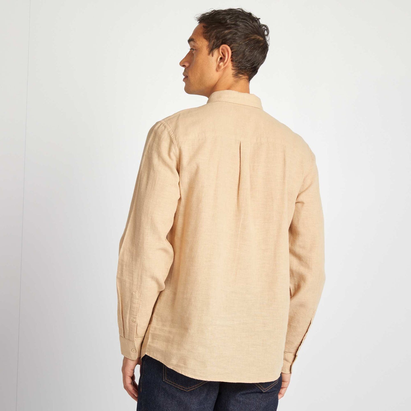 Chemise en lin mélangé Beige