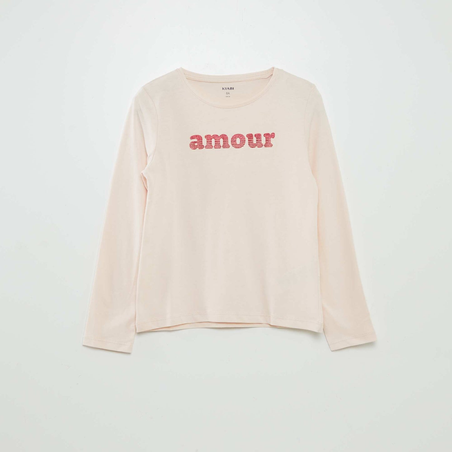 T-shirt manches longues imprimé Rose