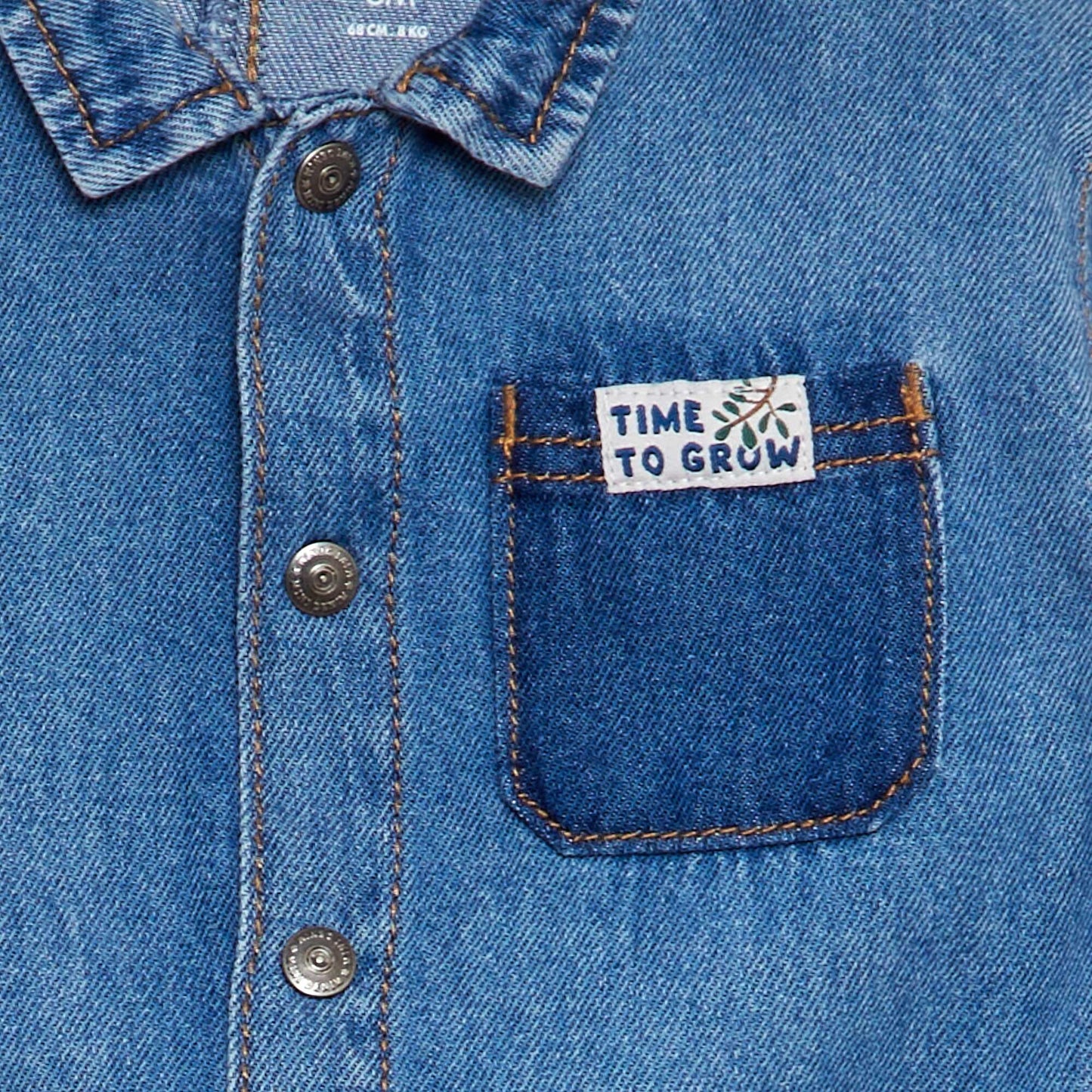 Combinaison en jean ouverture pressionnée Bleu