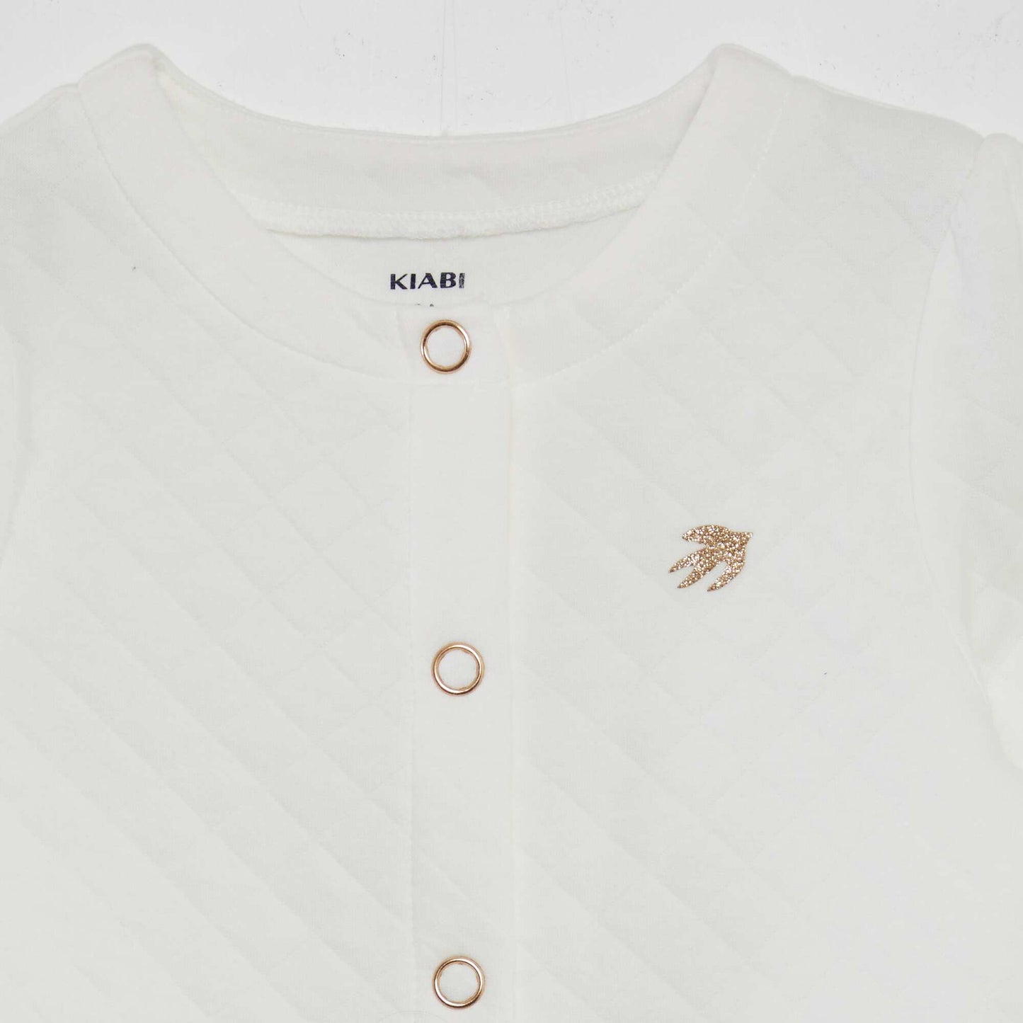Gilet effet matelassé avec broderie poitrine Blanc