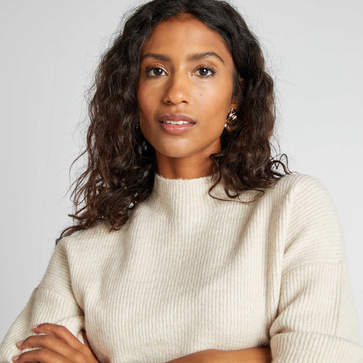 Pull en laine mélangée Gris