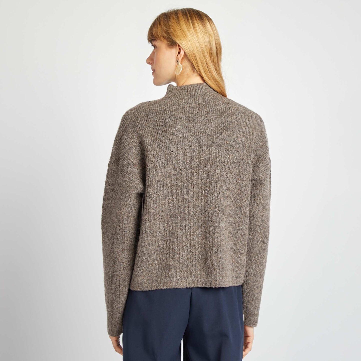 Pull en laine mélangée MARRON