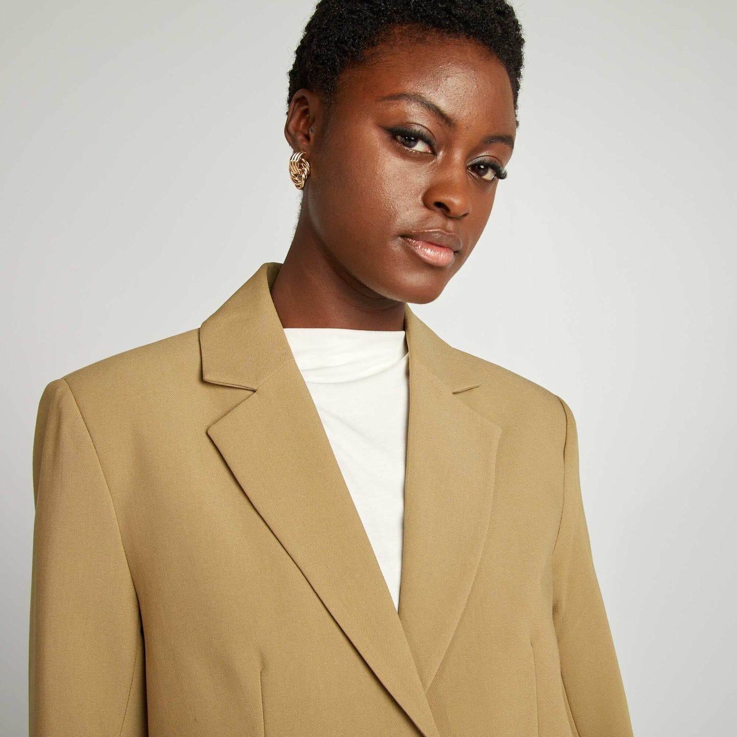 Blazer avec col à revers Beige