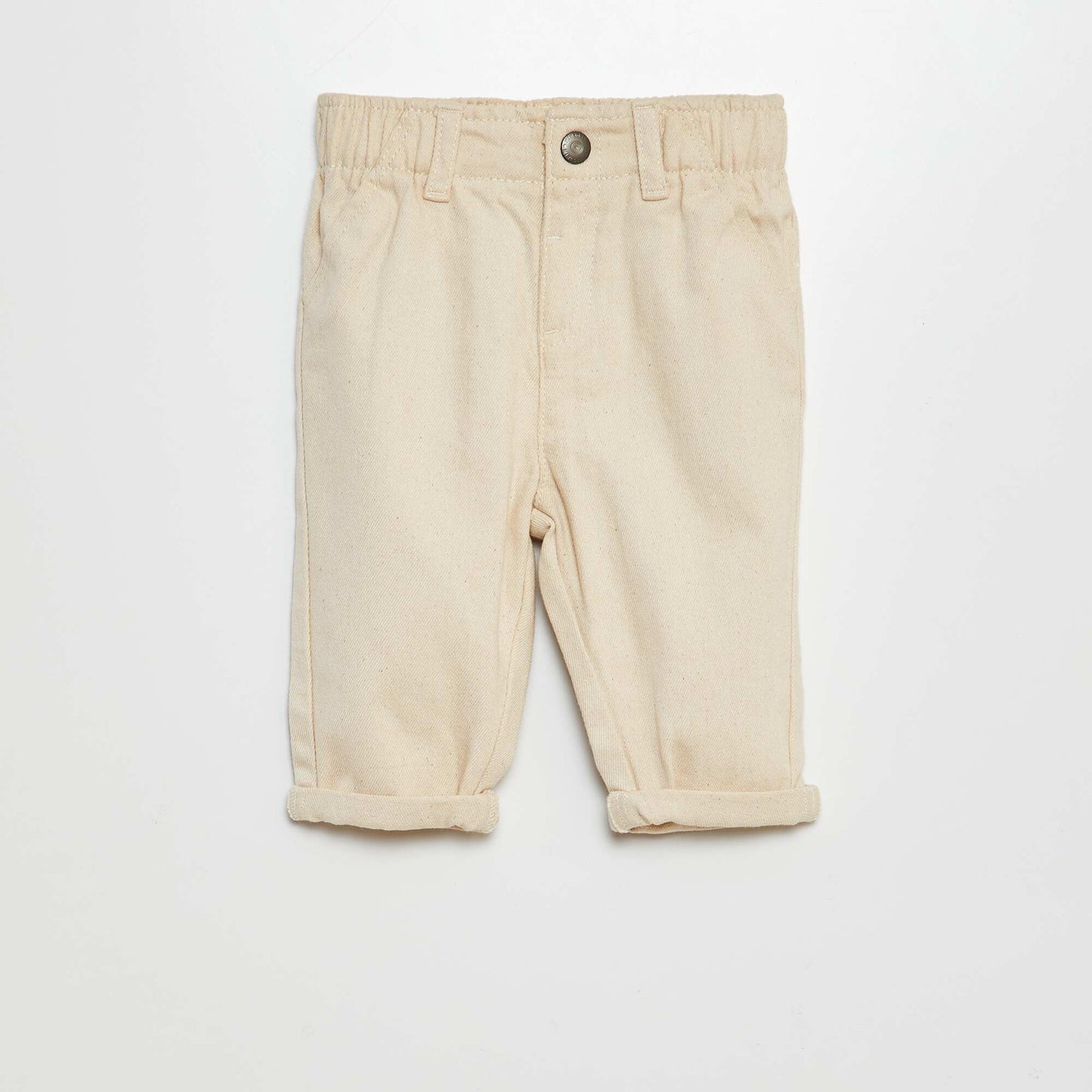 Pantalon en twill paperbag Ecru