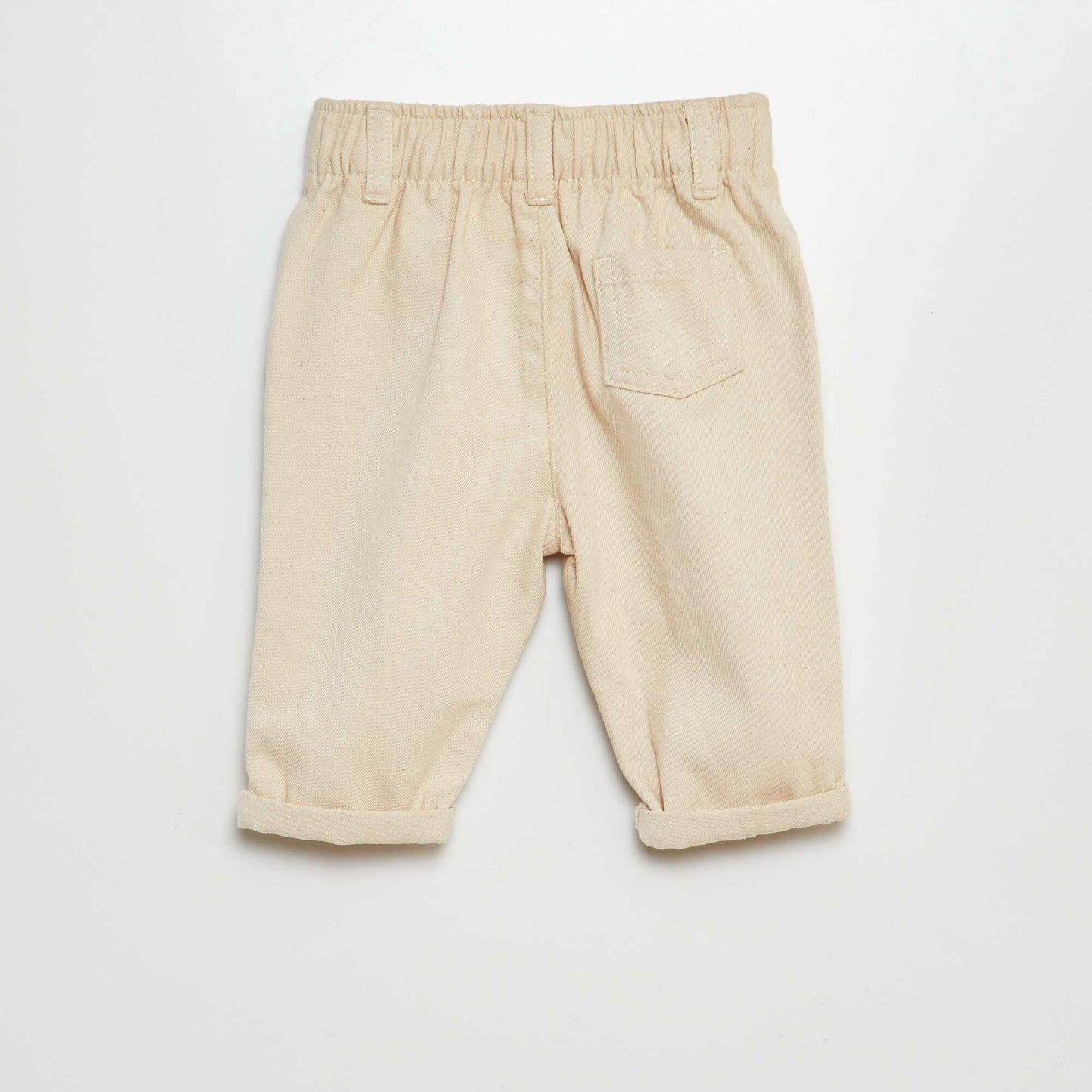Pantalon en twill paperbag Ecru