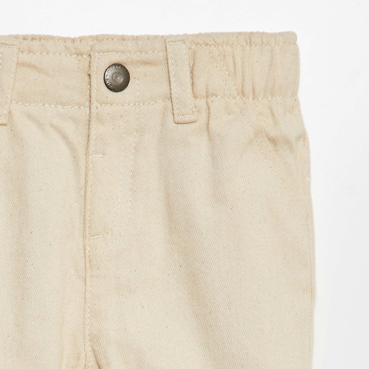 Pantalon en twill paperbag Ecru