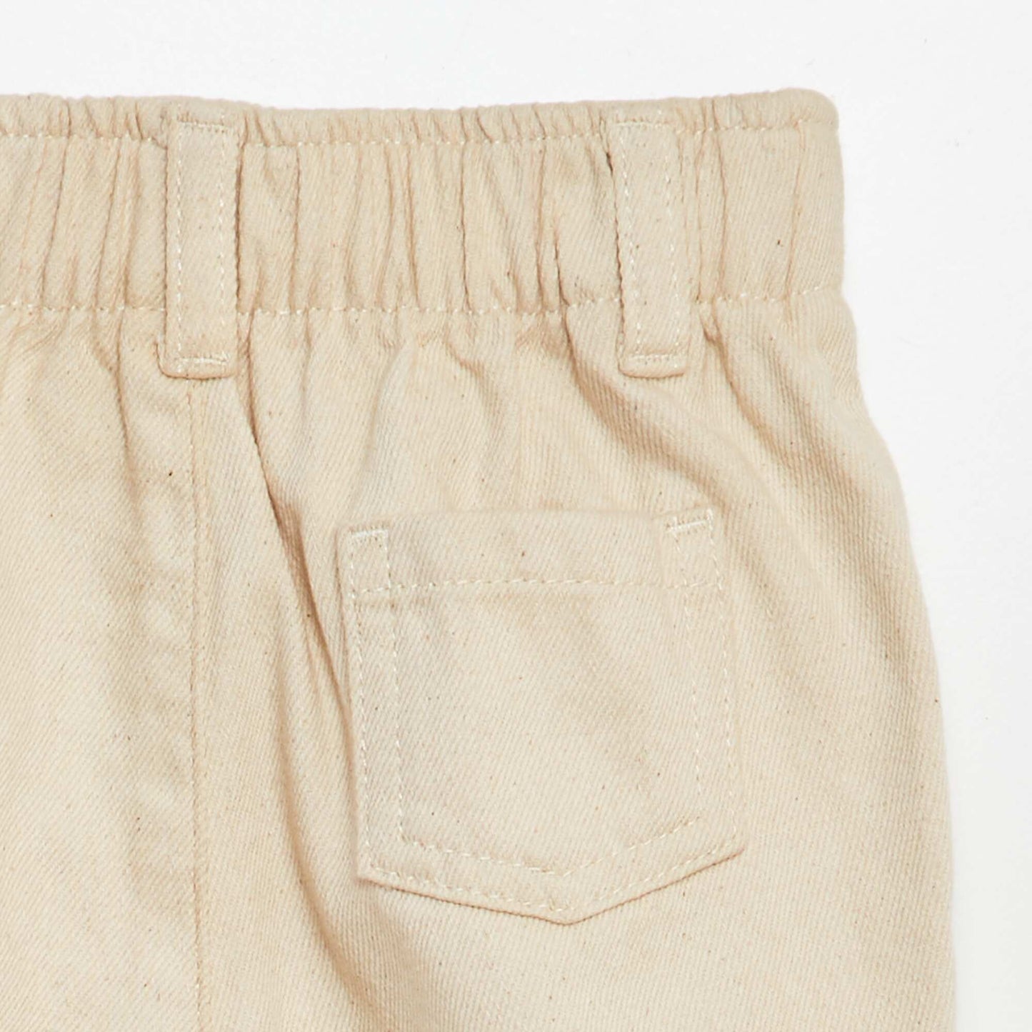 Pantalon en twill paperbag Ecru