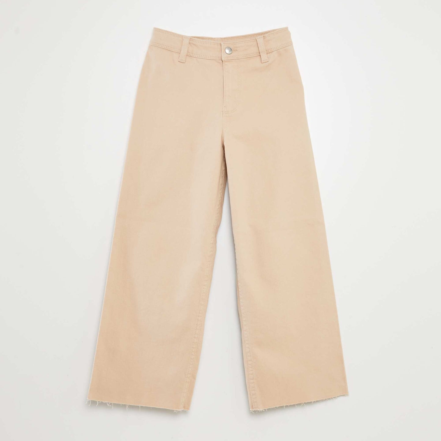 Pantalon en jean coupe large / wide leg Beige
