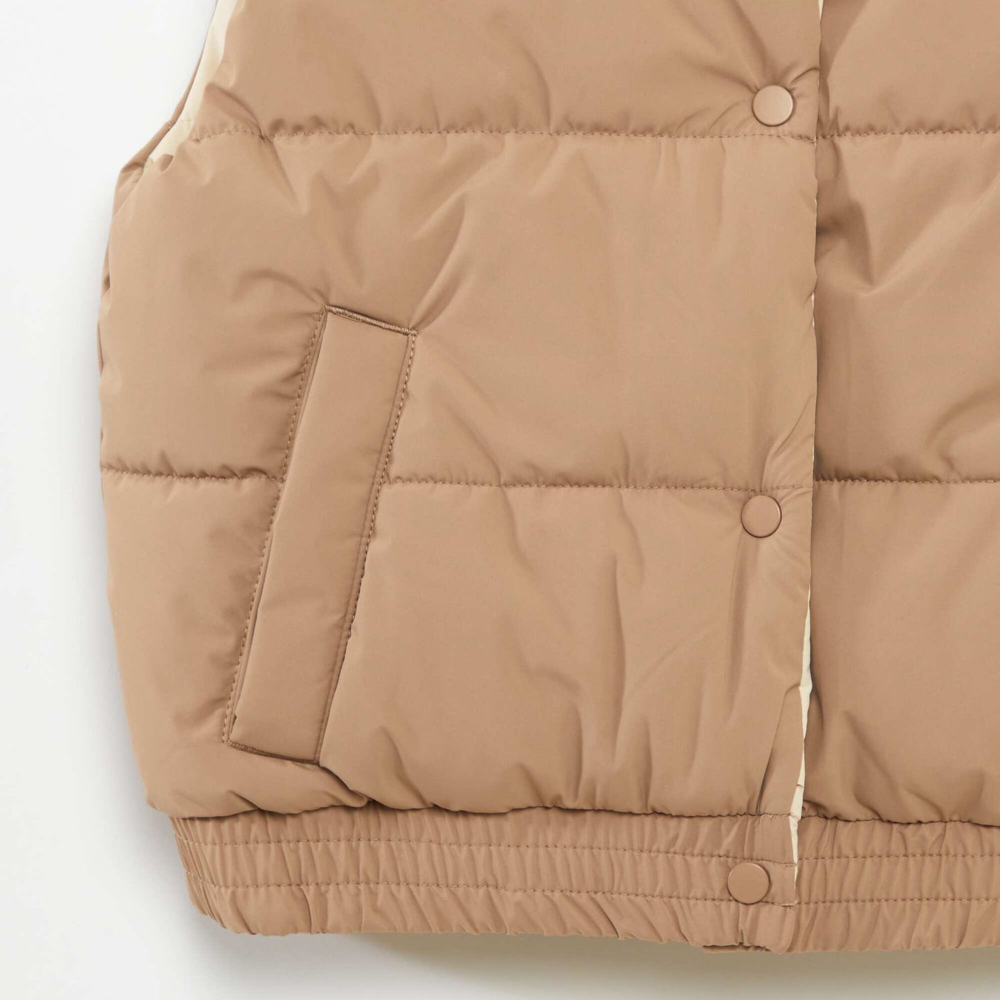 Doudoune puffy sans manches réversible MARRON