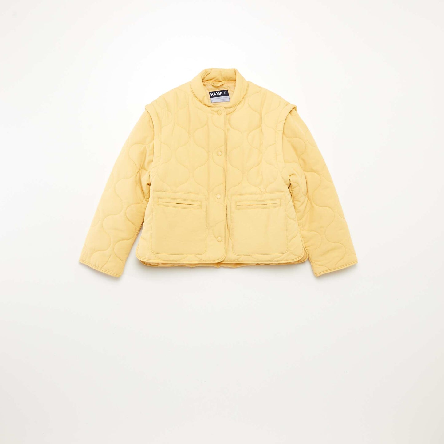 Doudoune quiltée manches amovibles JAUNE