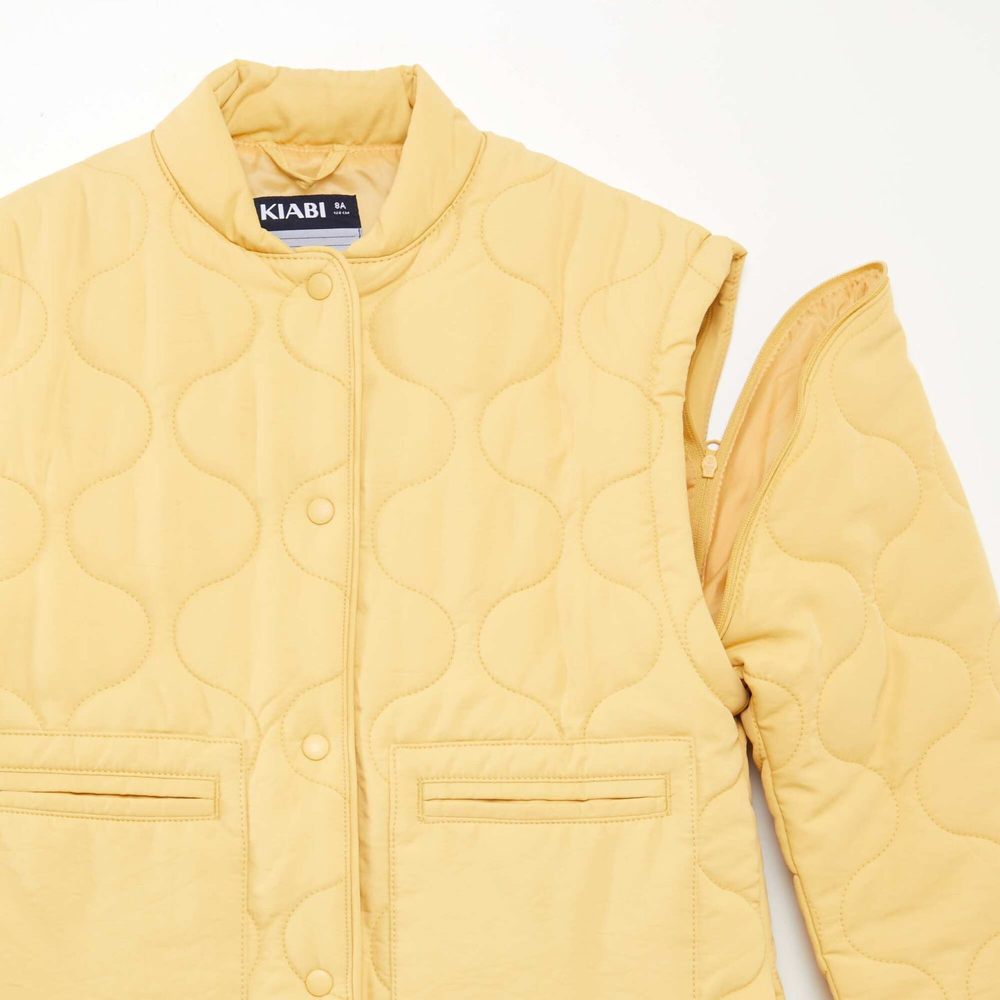 Doudoune quiltée manches amovibles JAUNE