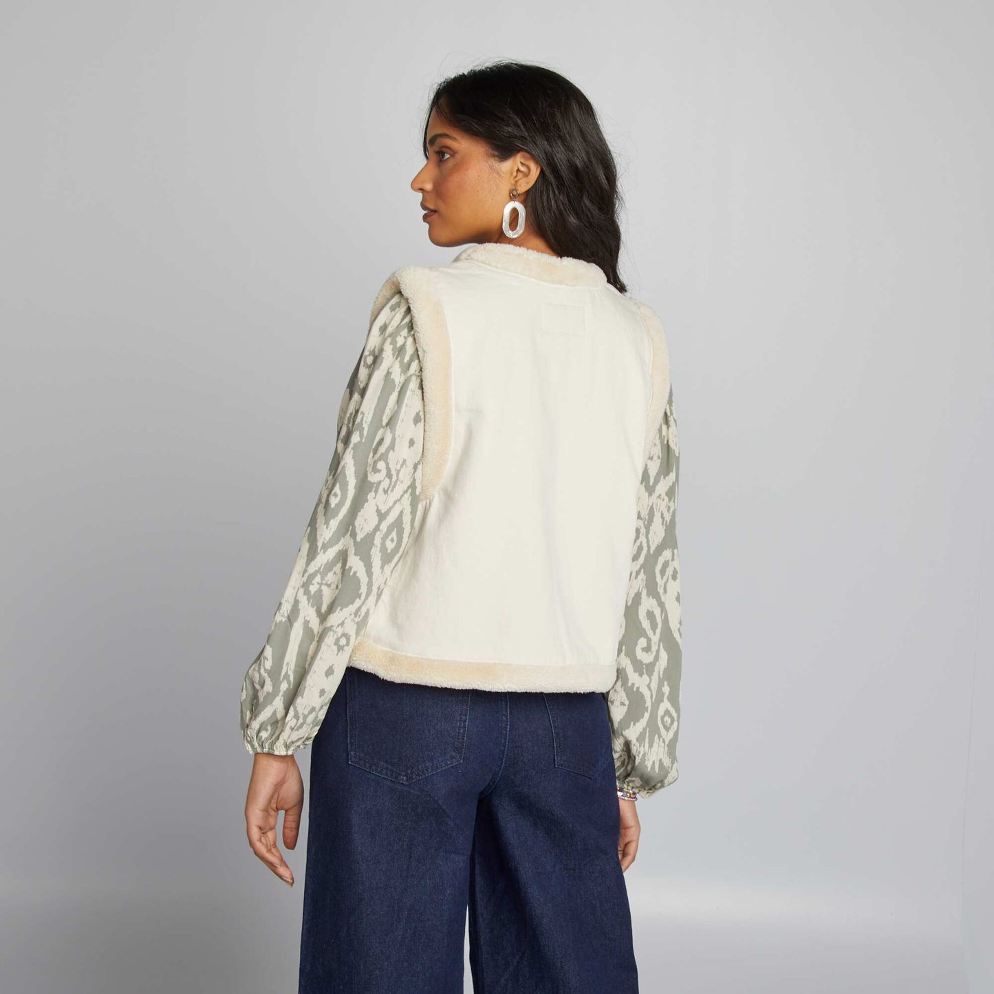 Veste effet moutonné Blanc