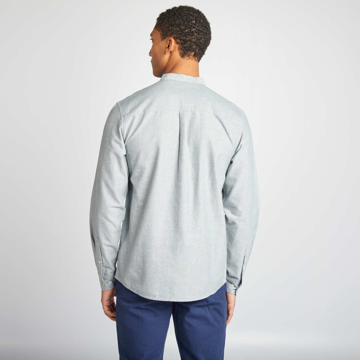 Chemise Oxford avec col mao Vert