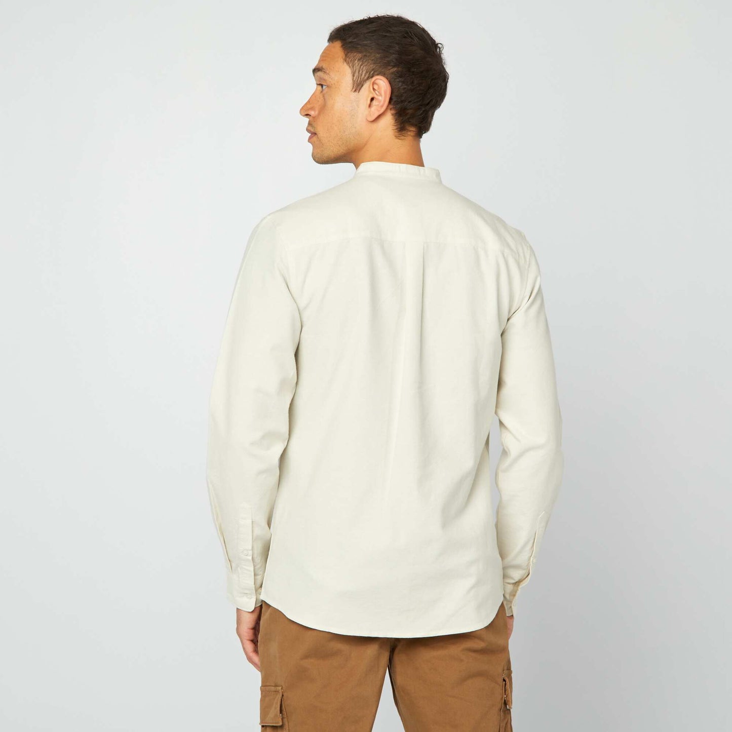 Chemise Oxford avec col mao GRIS