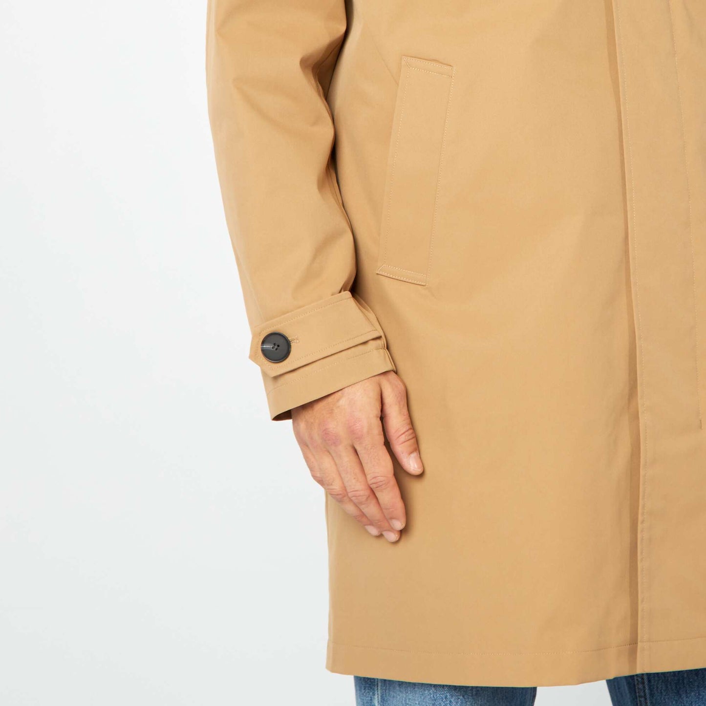Trench mi-long avec veste matelassée sans manche à l'intérieur BEIGE