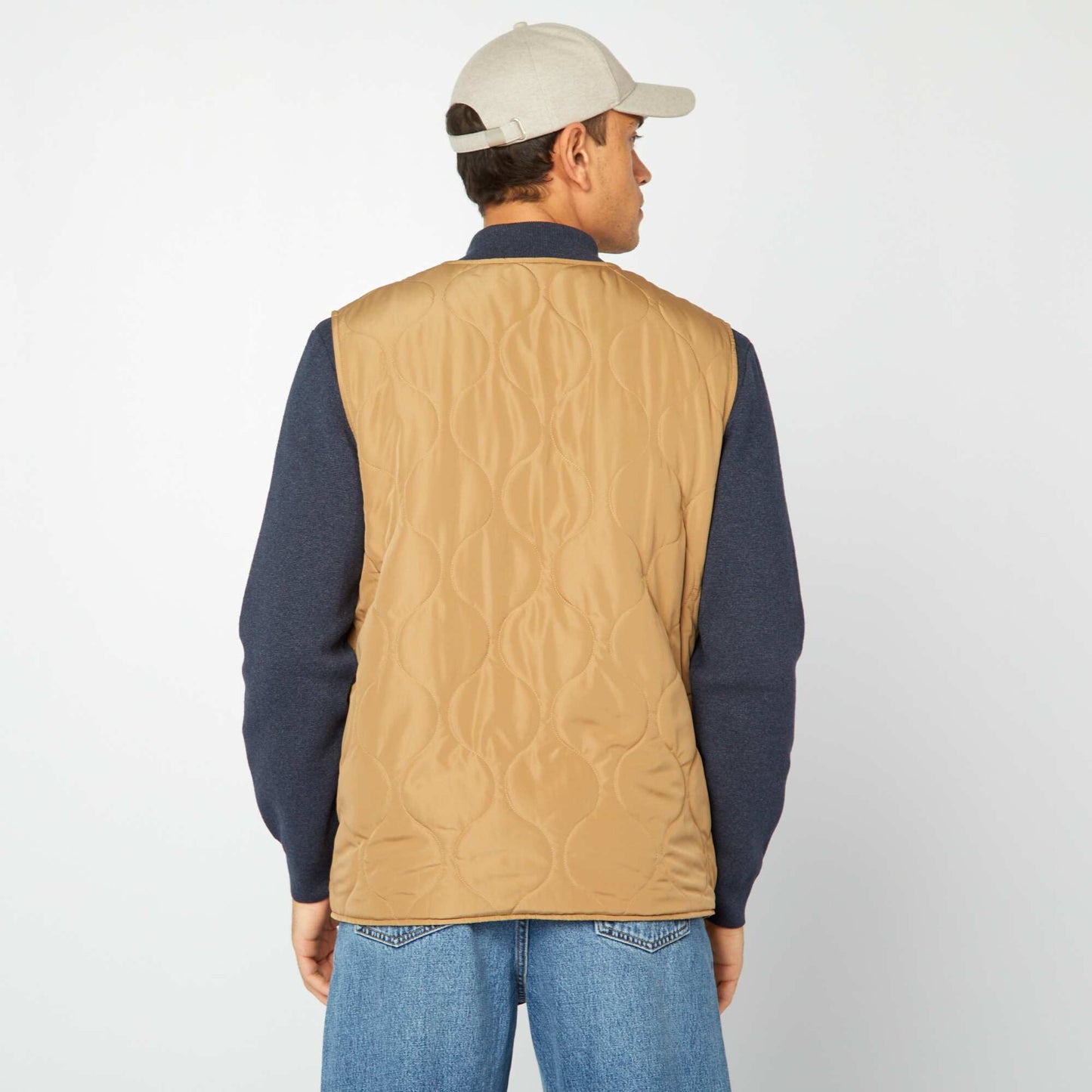 Trench mi-long avec veste matelassée sans manche à l'intérieur BEIGE