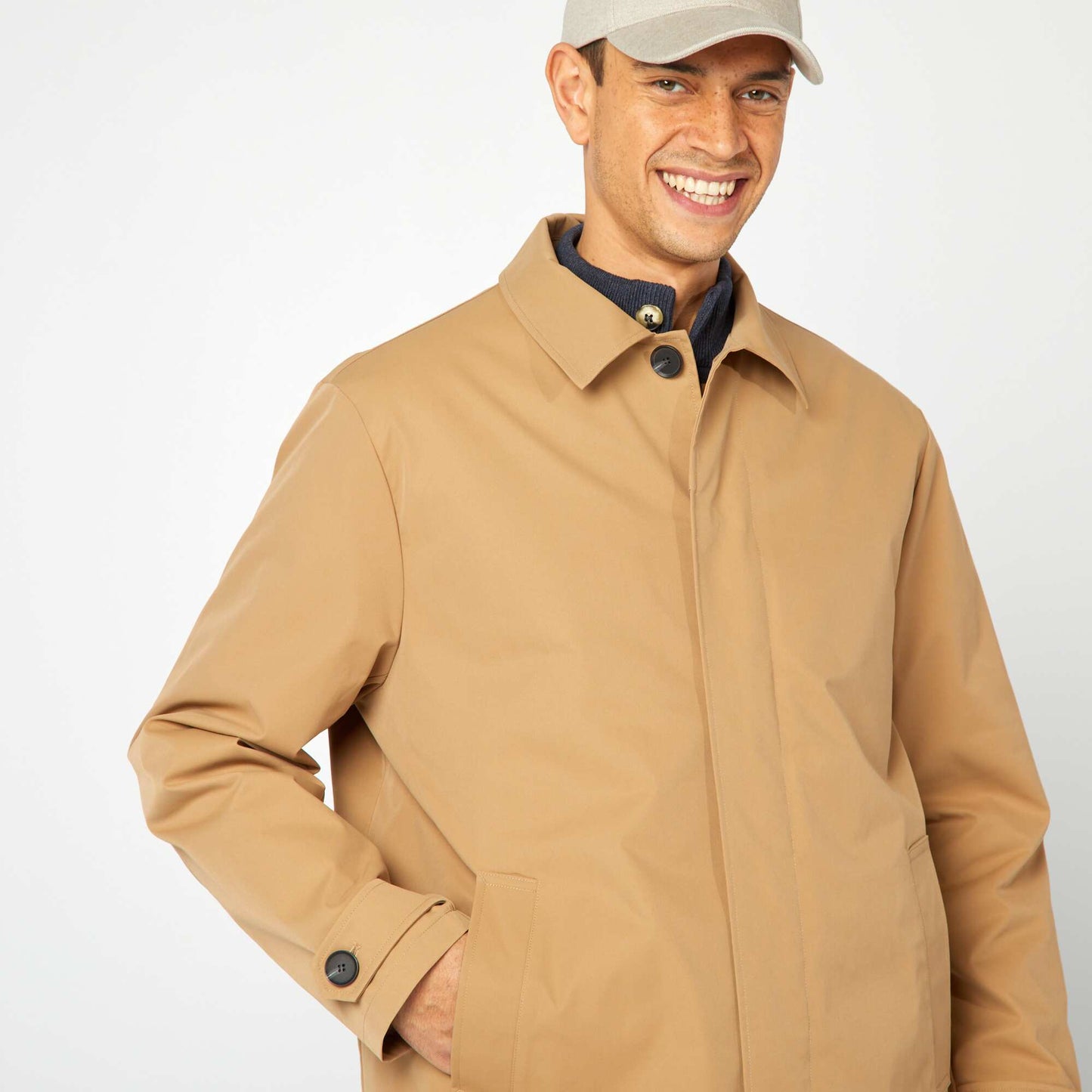 Trench mi-long avec veste matelassée sans manche à l'intérieur BEIGE