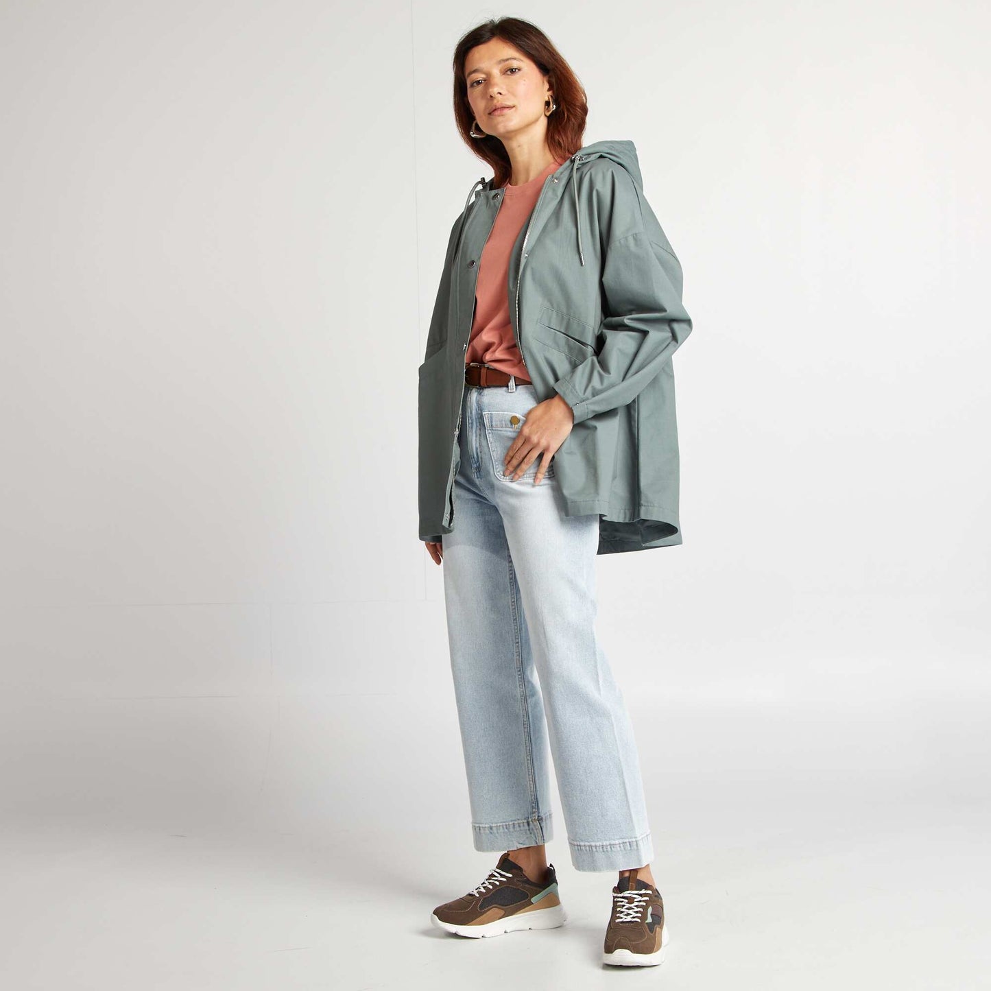 Parka oversize à capuche déperlante VERT