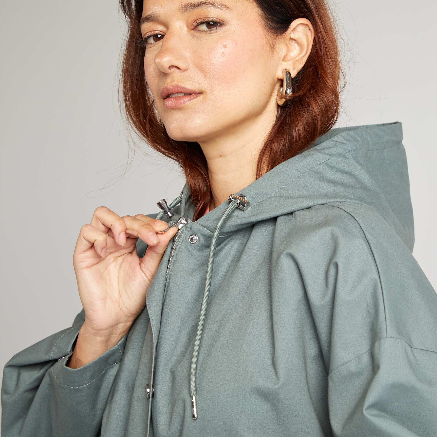 Parka oversize à capuche déperlante VERT
