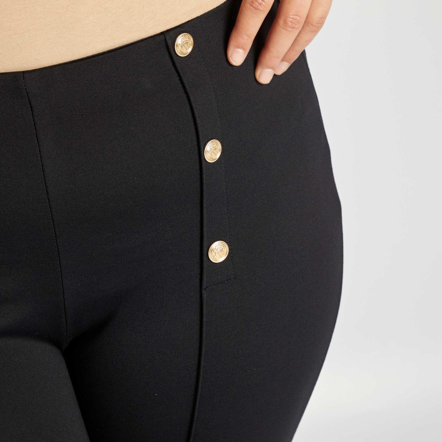 Legging long avec boutons fantaisies NOIR