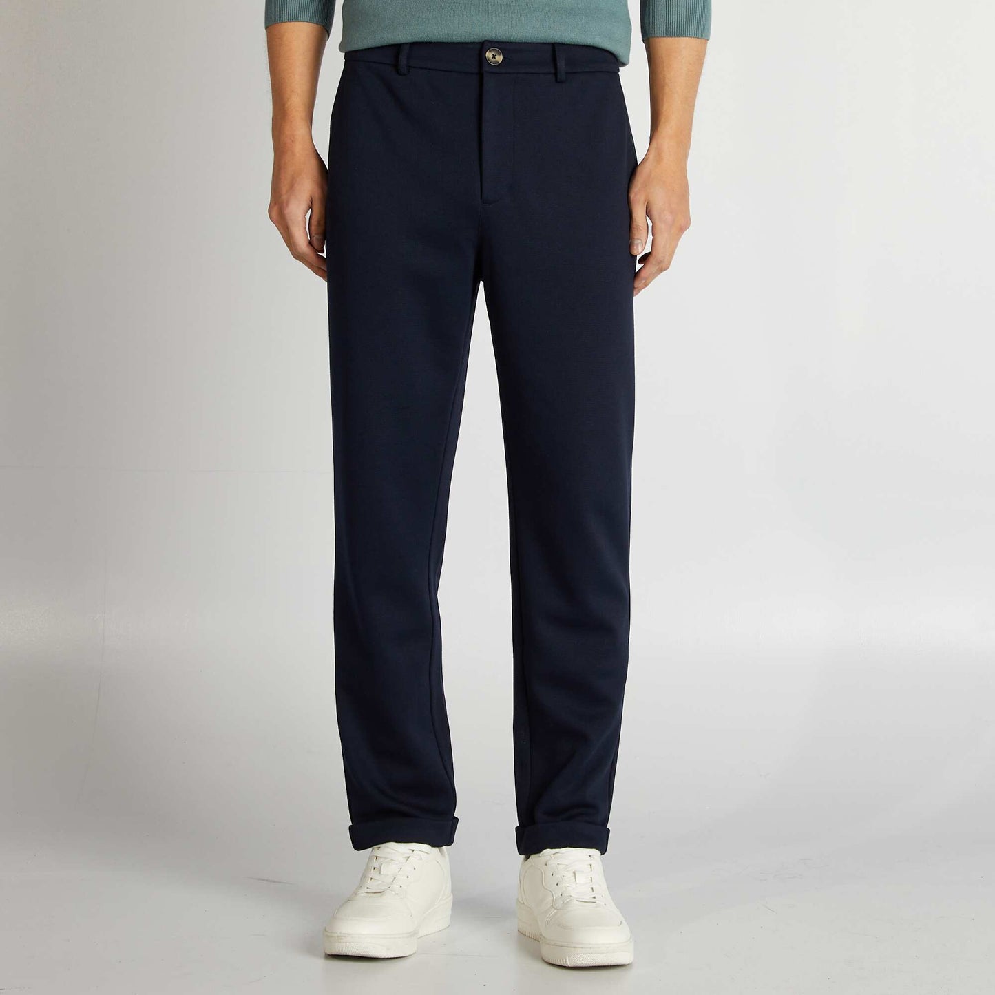 Pantalon en maille piquée Marine