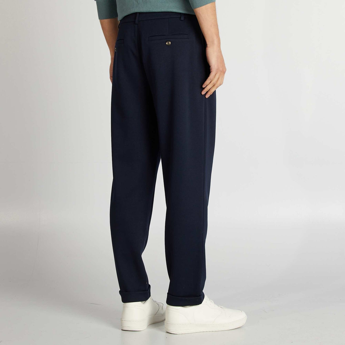 Pantalon en maille piquée Marine