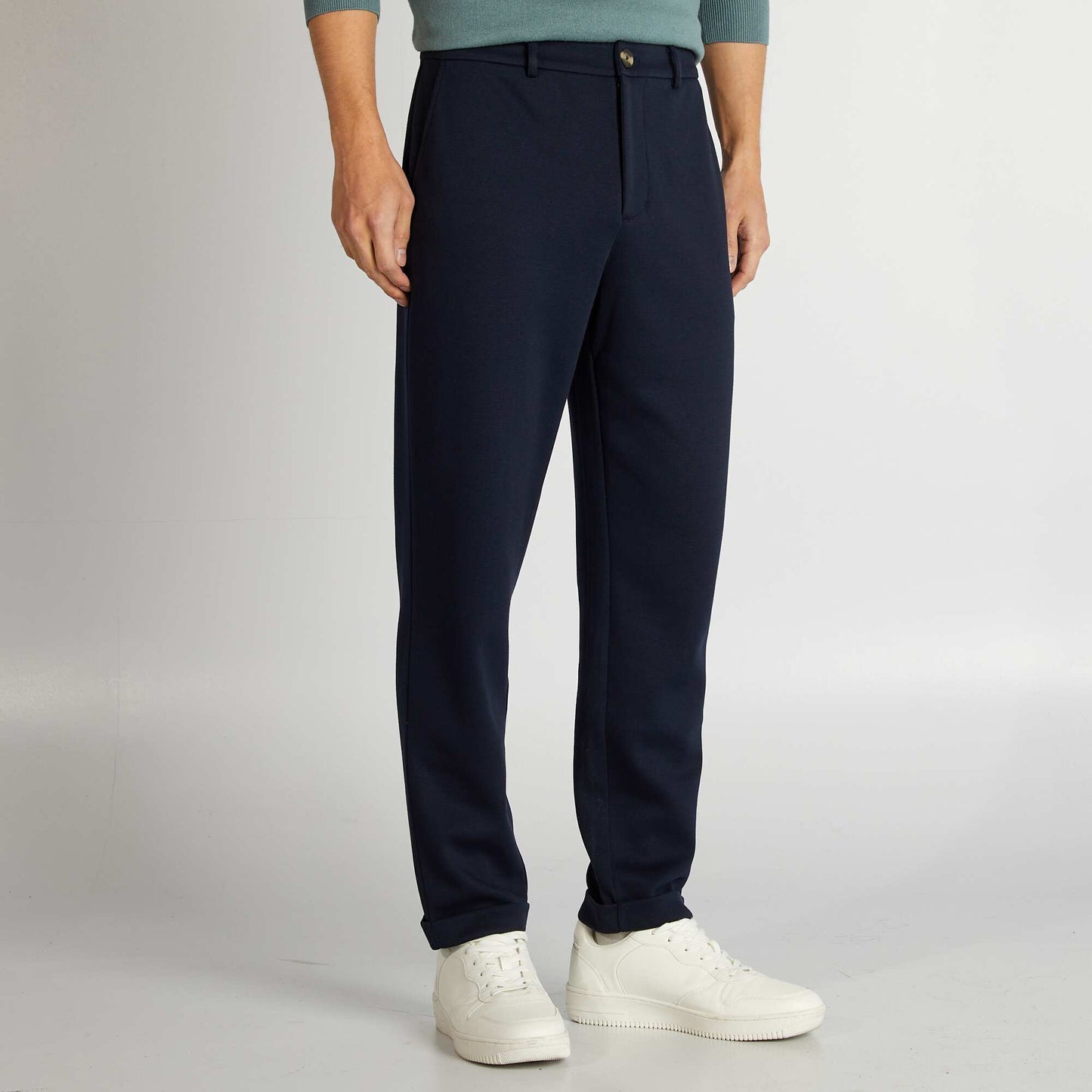 Pantalon en maille piquée Marine