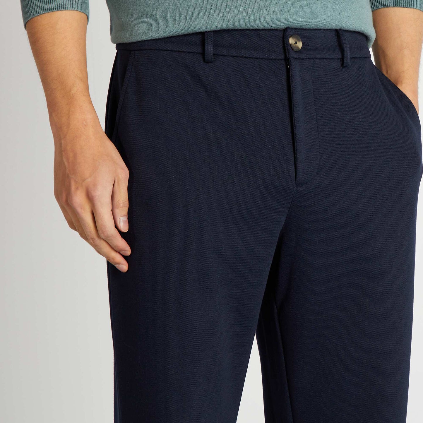 Pantalon en maille piquée Marine