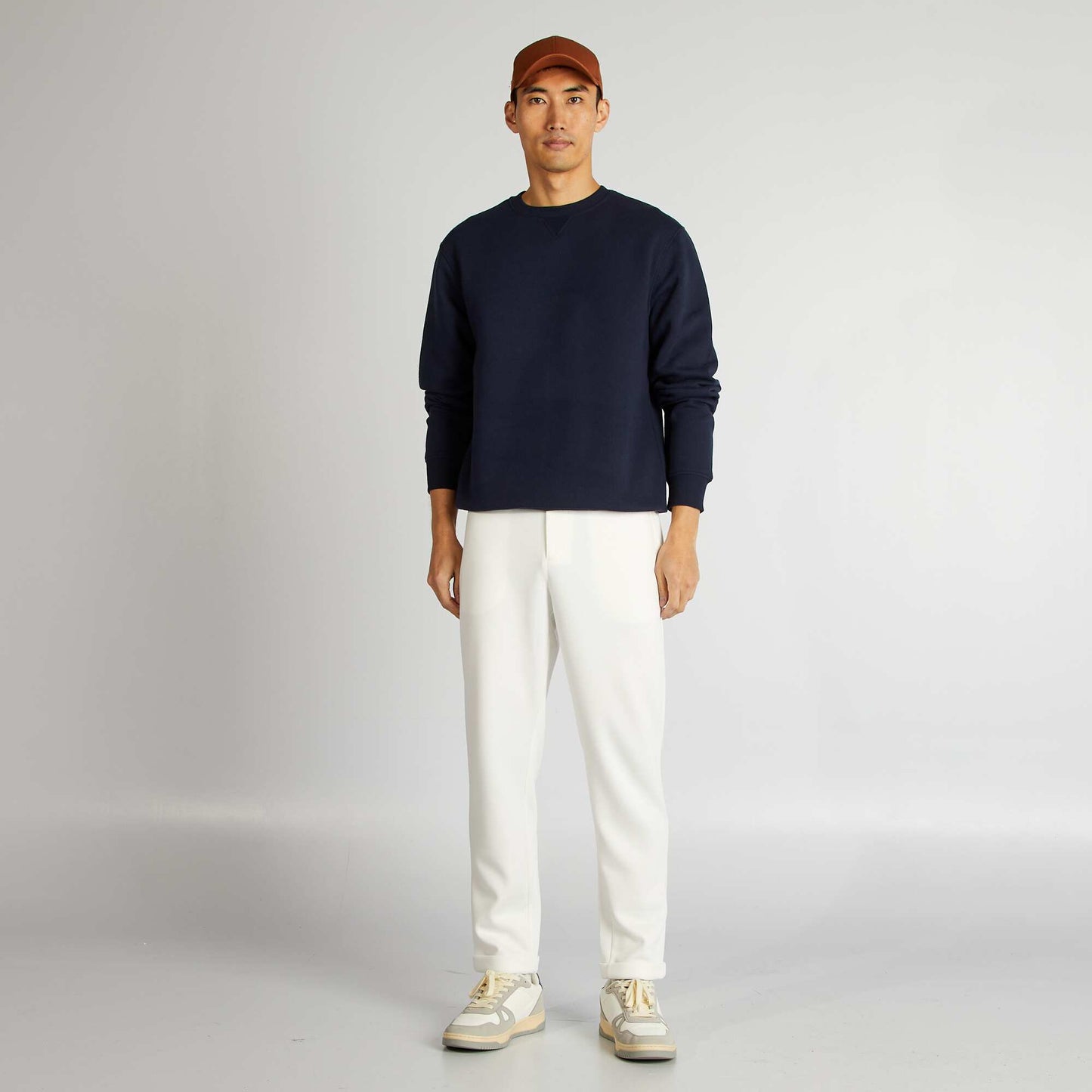 Pantalon en maille piquée Blanc
