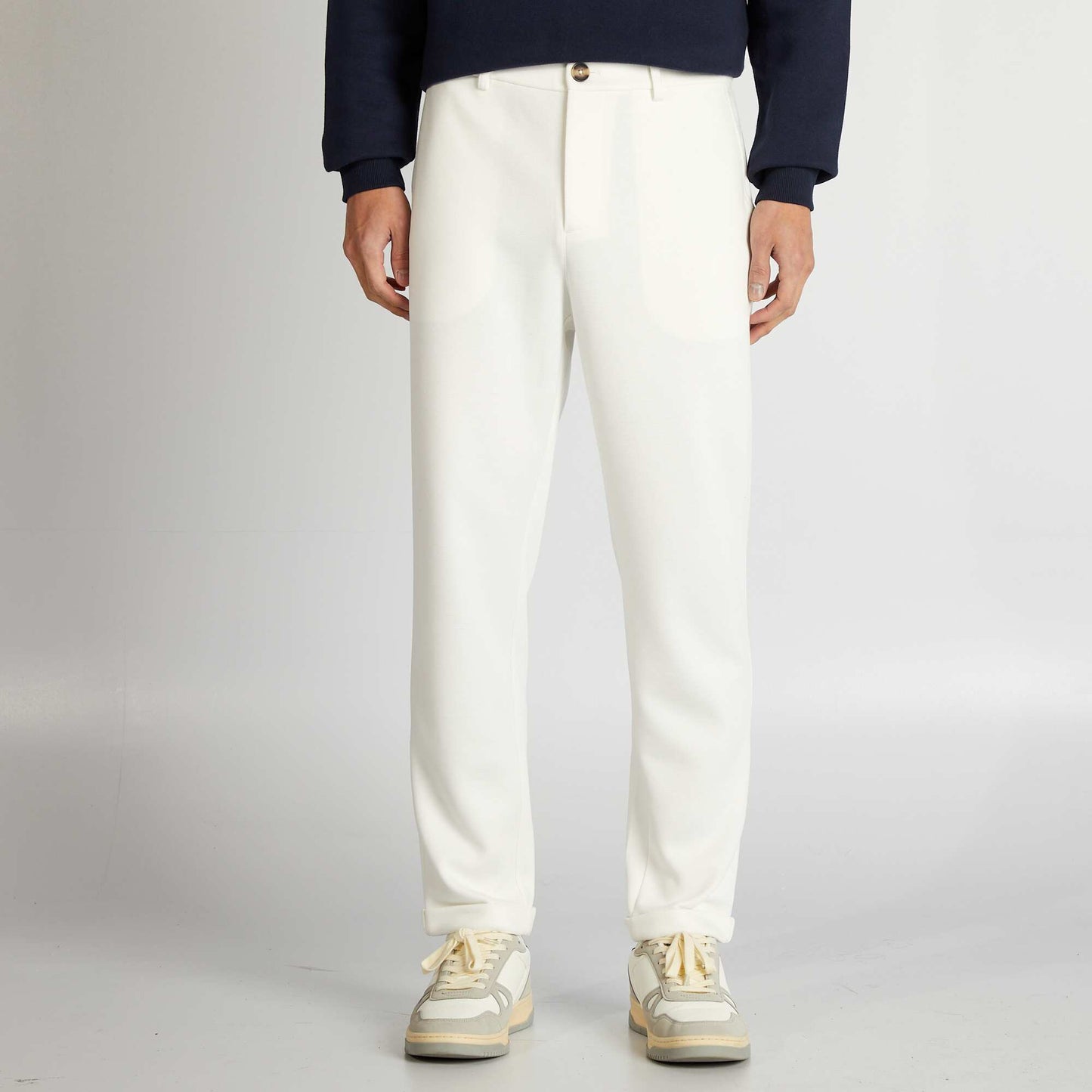 Pantalon en maille piquée Blanc