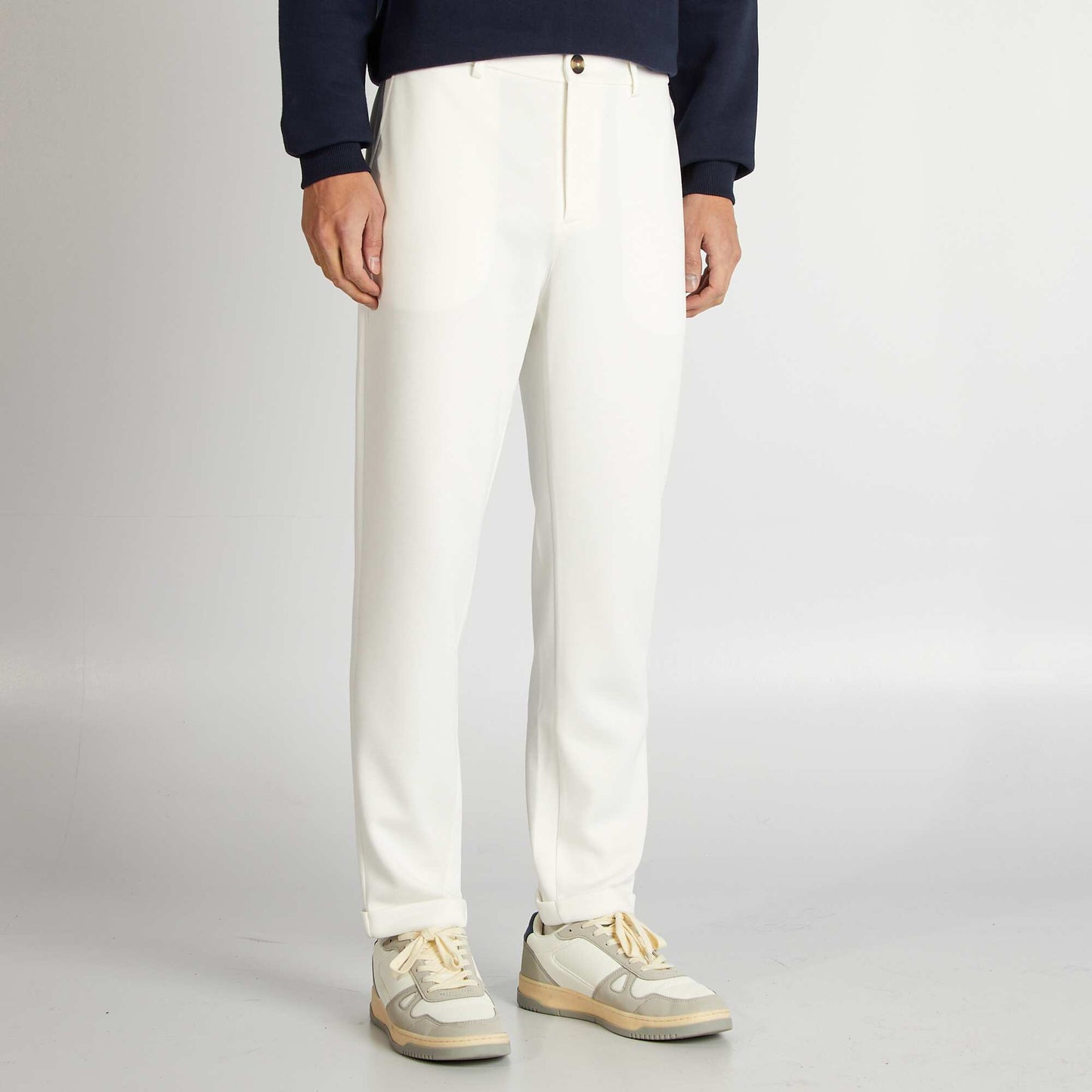 Pantalon en maille piquée Blanc