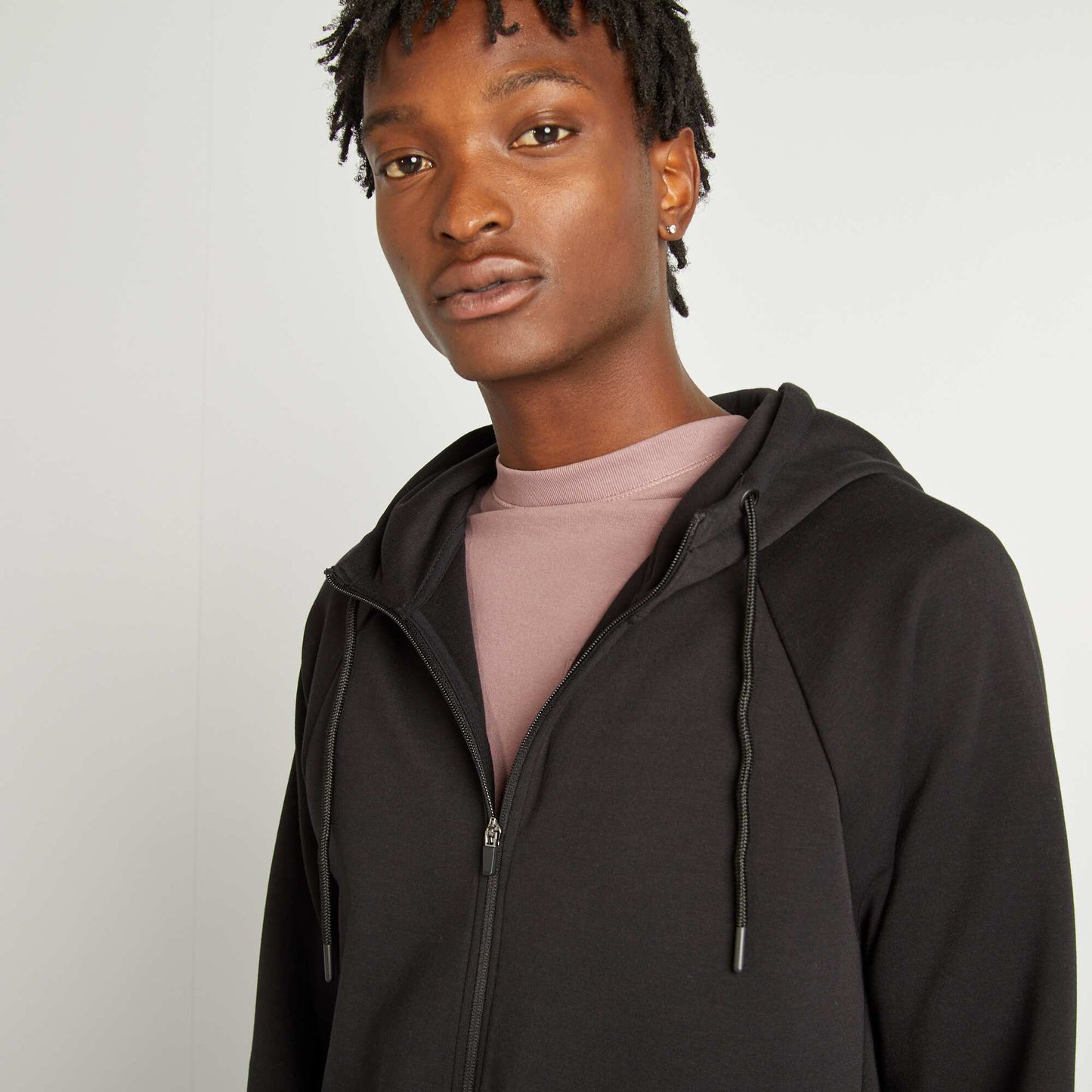 Sweat à capuche zippé noir