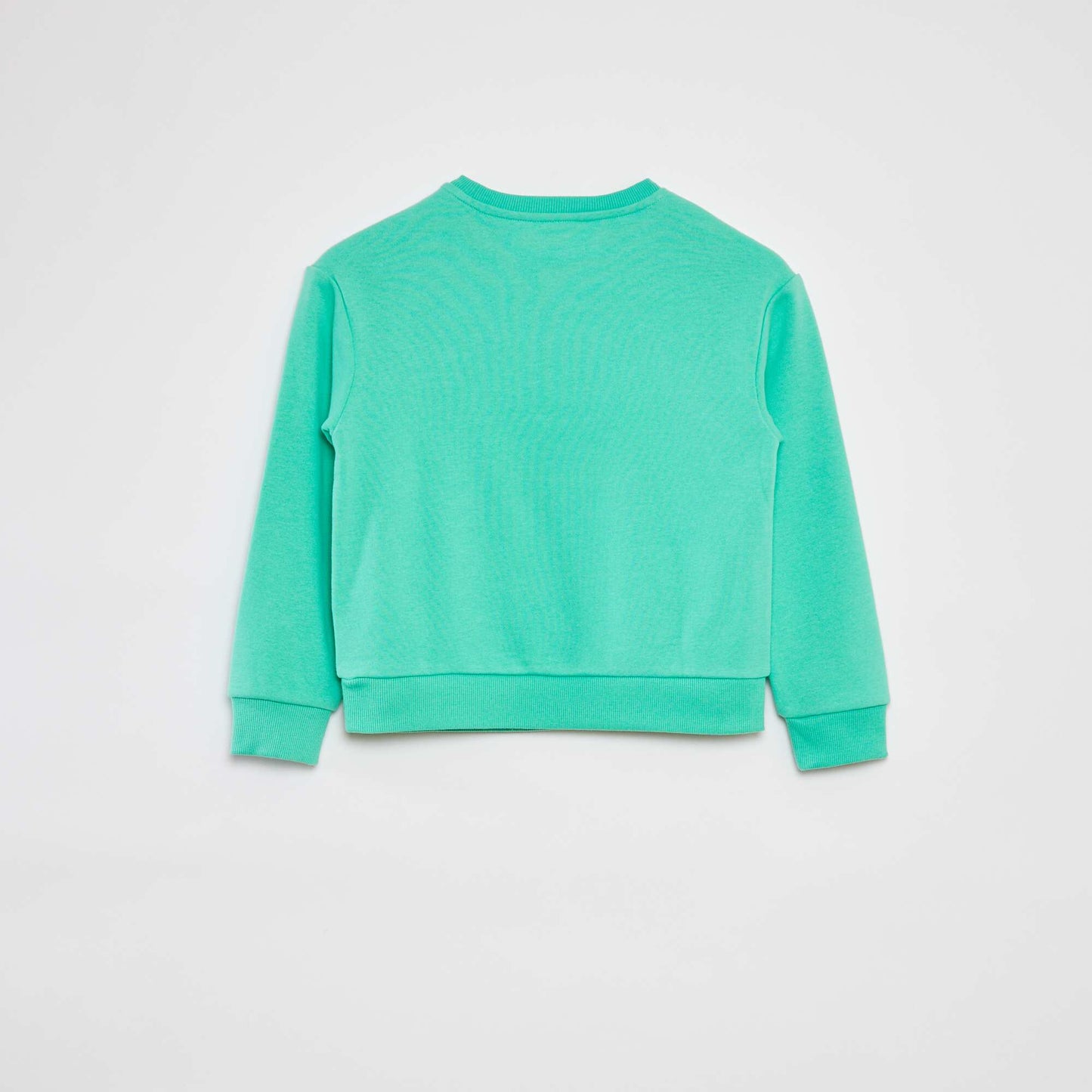 Sweat en molleton avec inscription en maille bouclette VERT