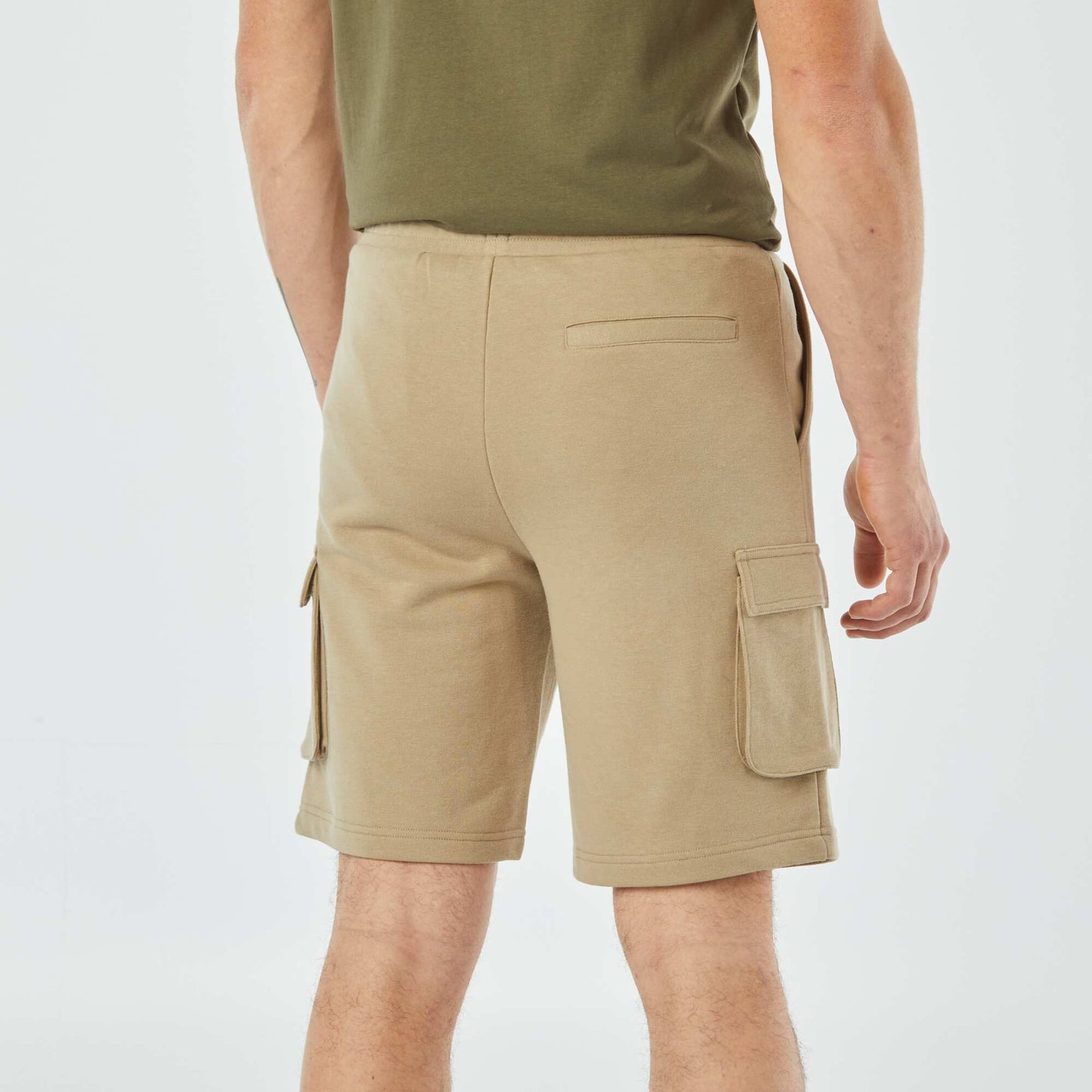 Bermuda multipoches en molleton BEIGE