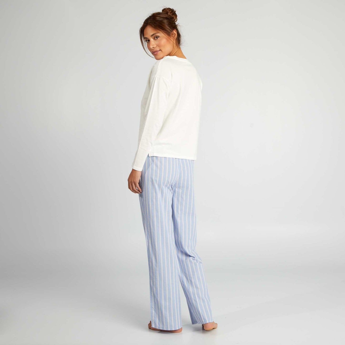 Ensemble de pyjama t-shirt + pantalon - 2 pièces Blanc
