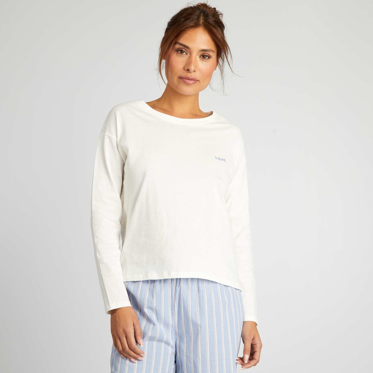 Ensemble de pyjama t-shirt + pantalon - 2 pièces Blanc