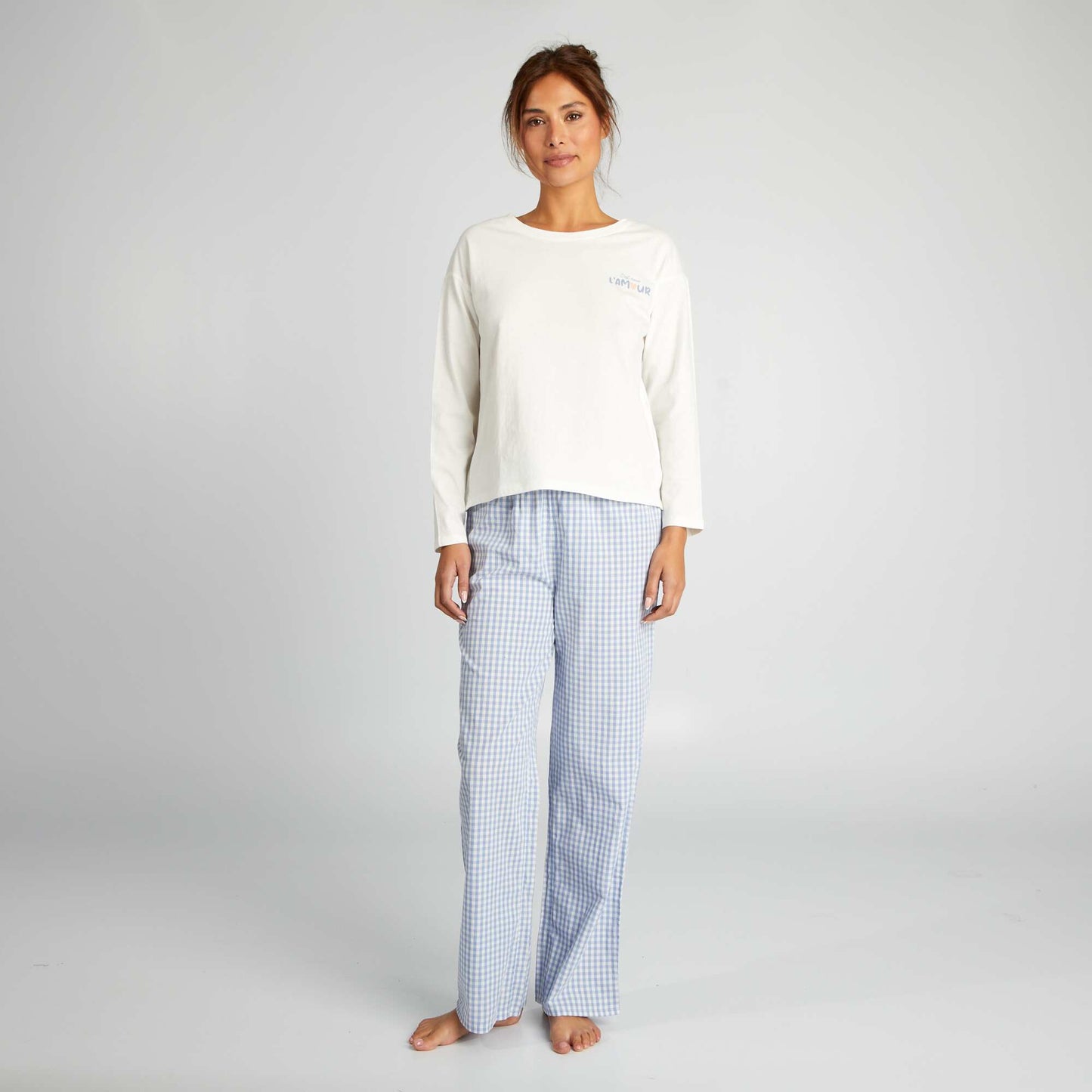 Ensemble de pyjama t-shirt + pantalon - 2 pièces Blanc