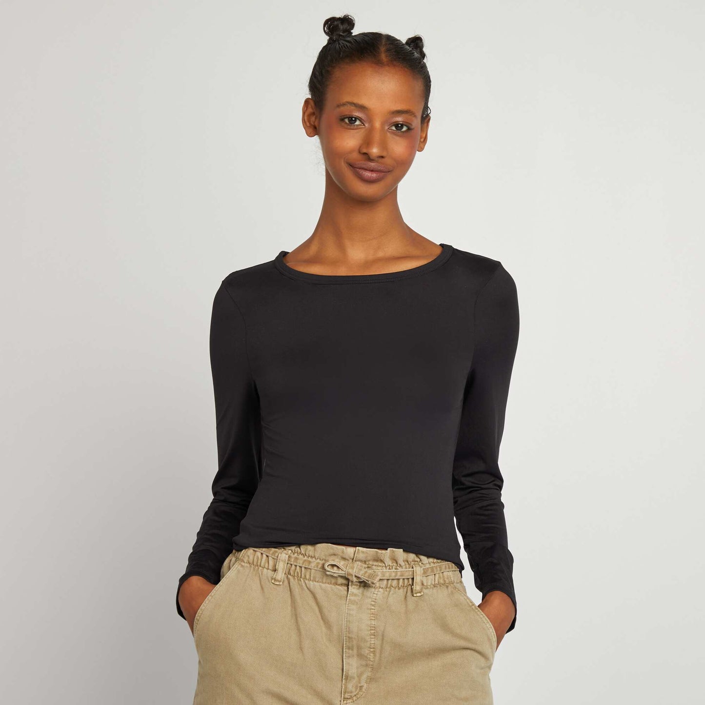 Tee-shirt manches longues stretch noir