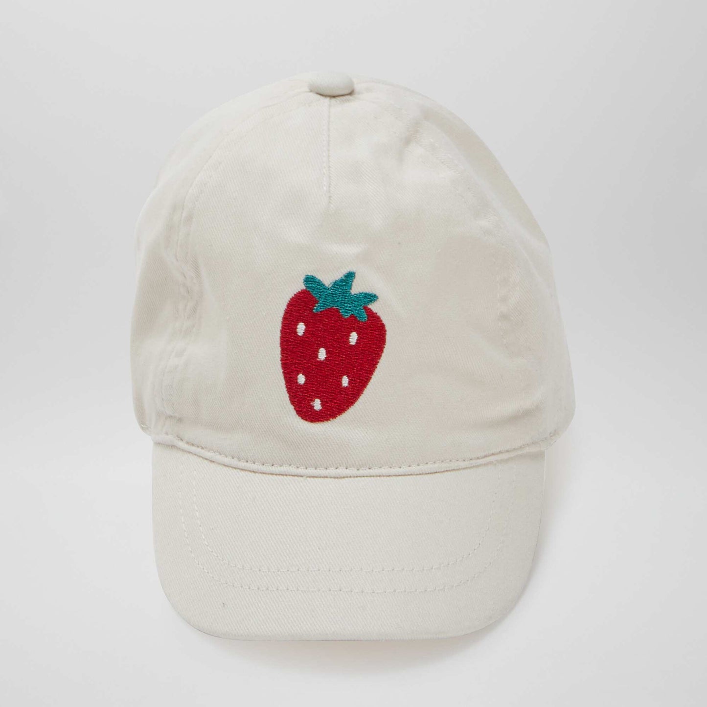 Casquette avec broderie 'fraise' BLANC