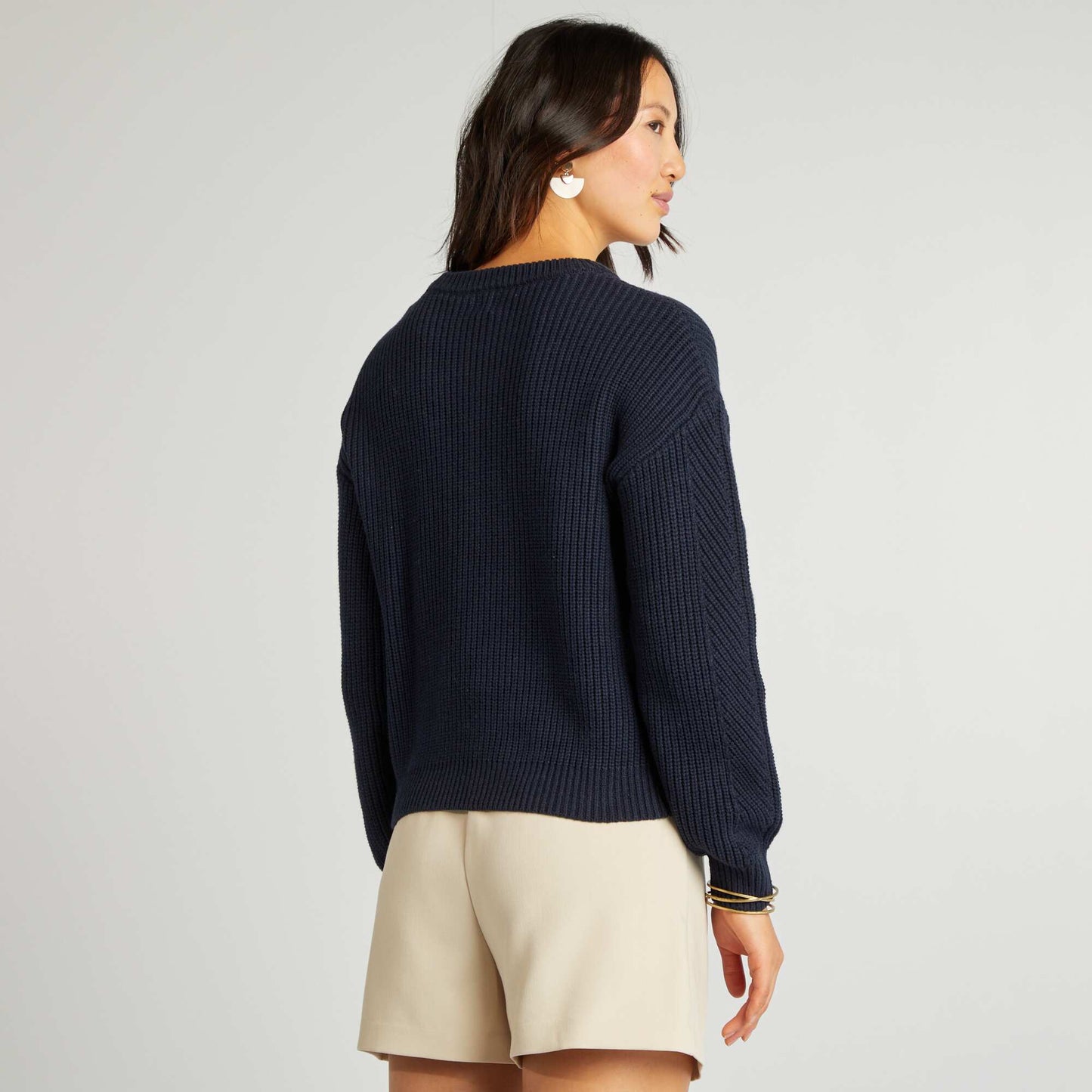 Pull en maille épaisse BLEU MARINE