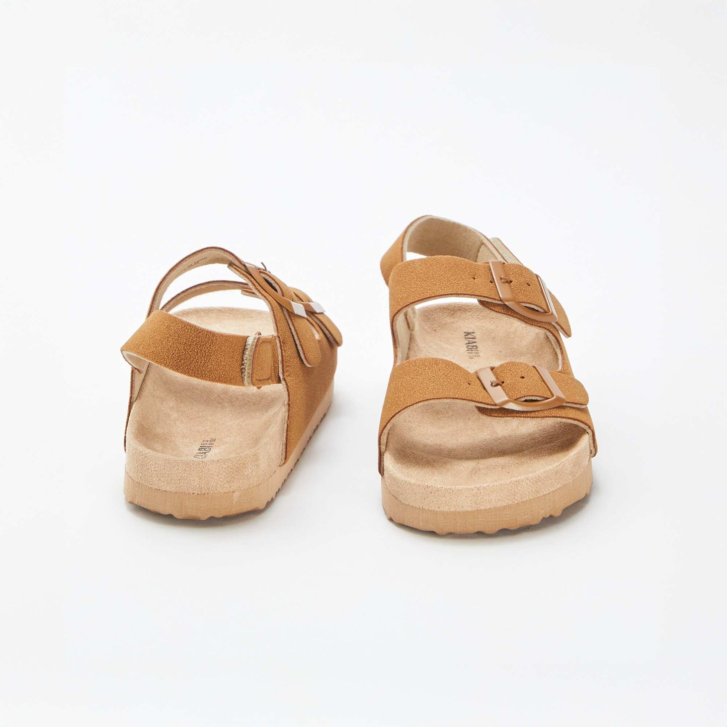 Mules en suédine avec scratch MARRON