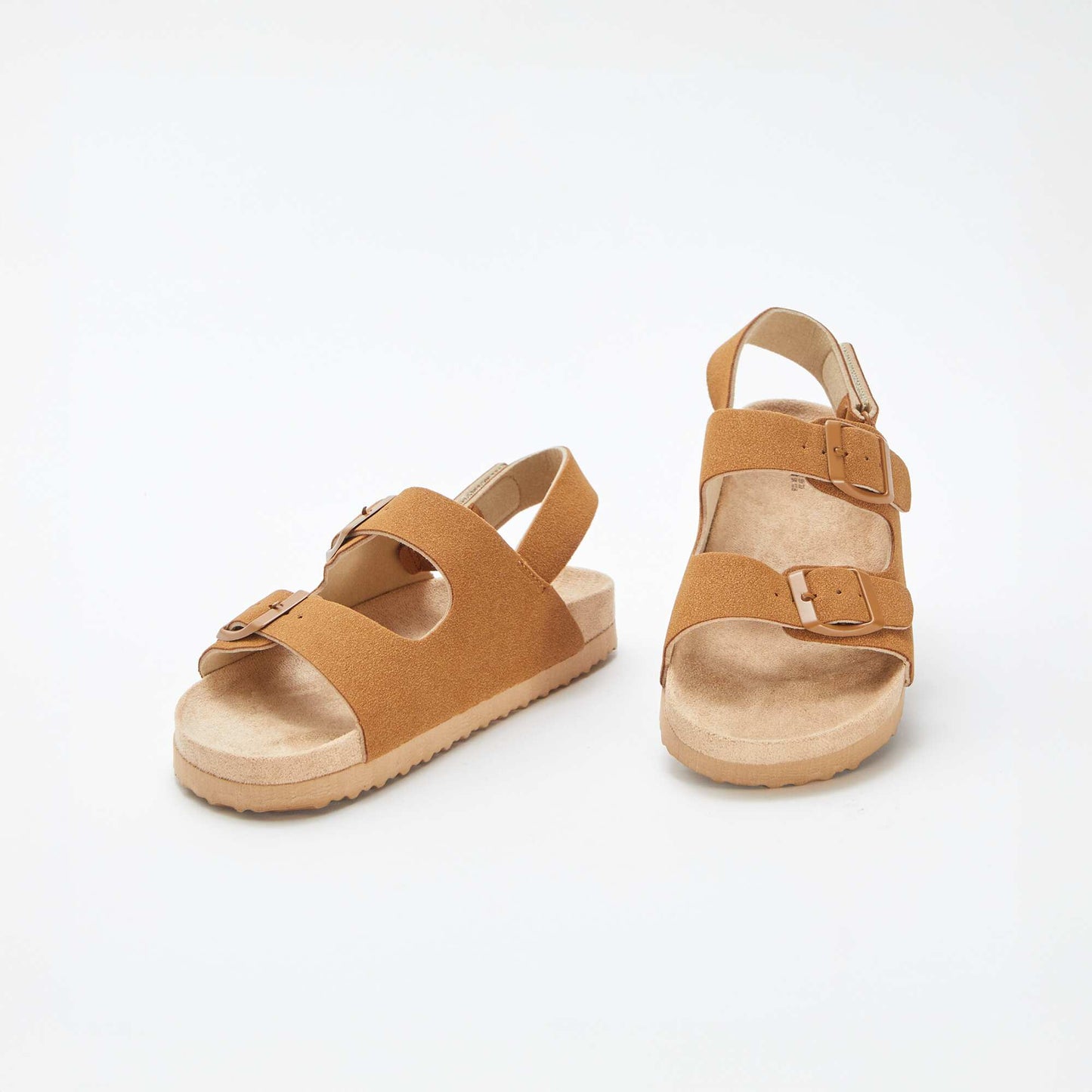 Mules en suédine avec scratch MARRON