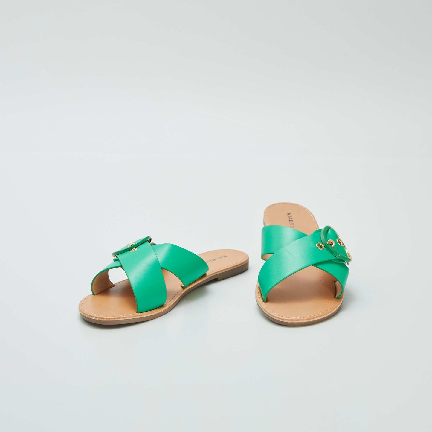 Sandales à brides croisées Vert