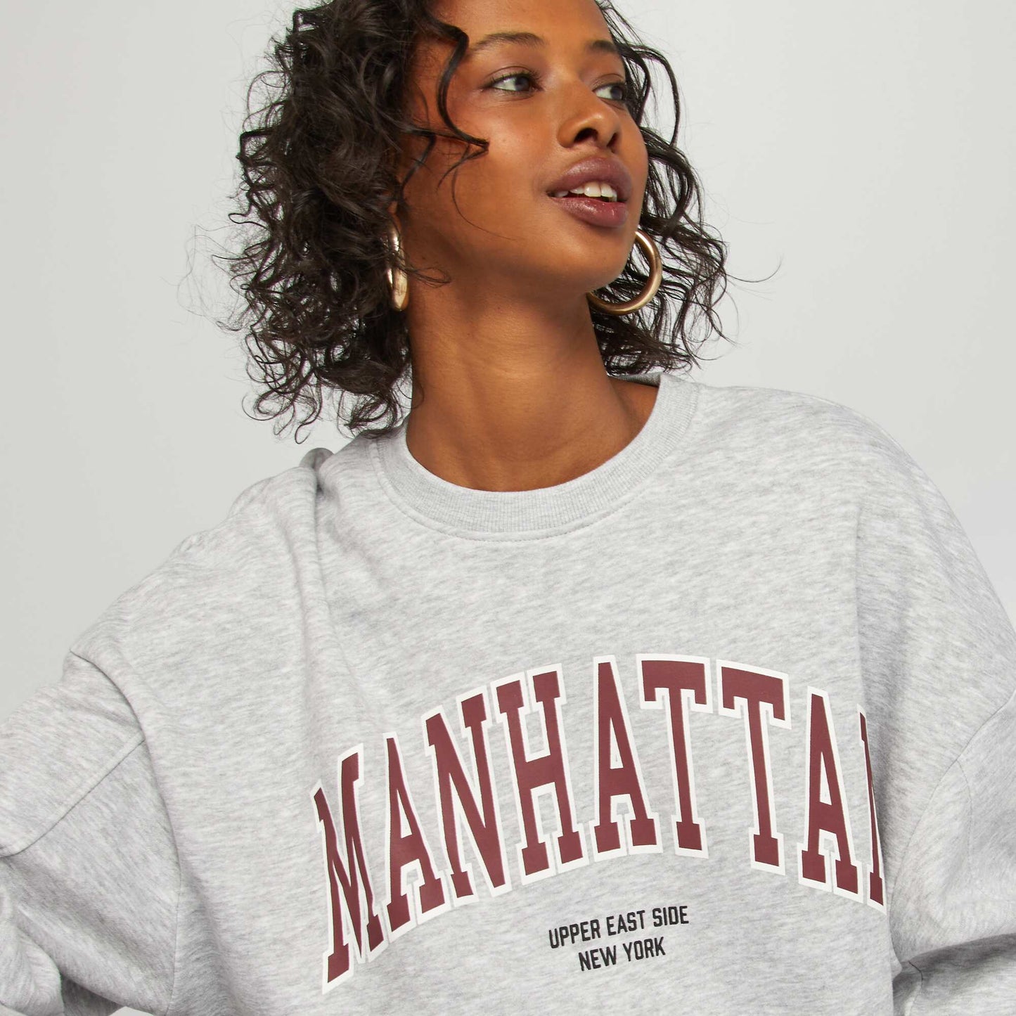 Sweat en molleton col rond GRIS