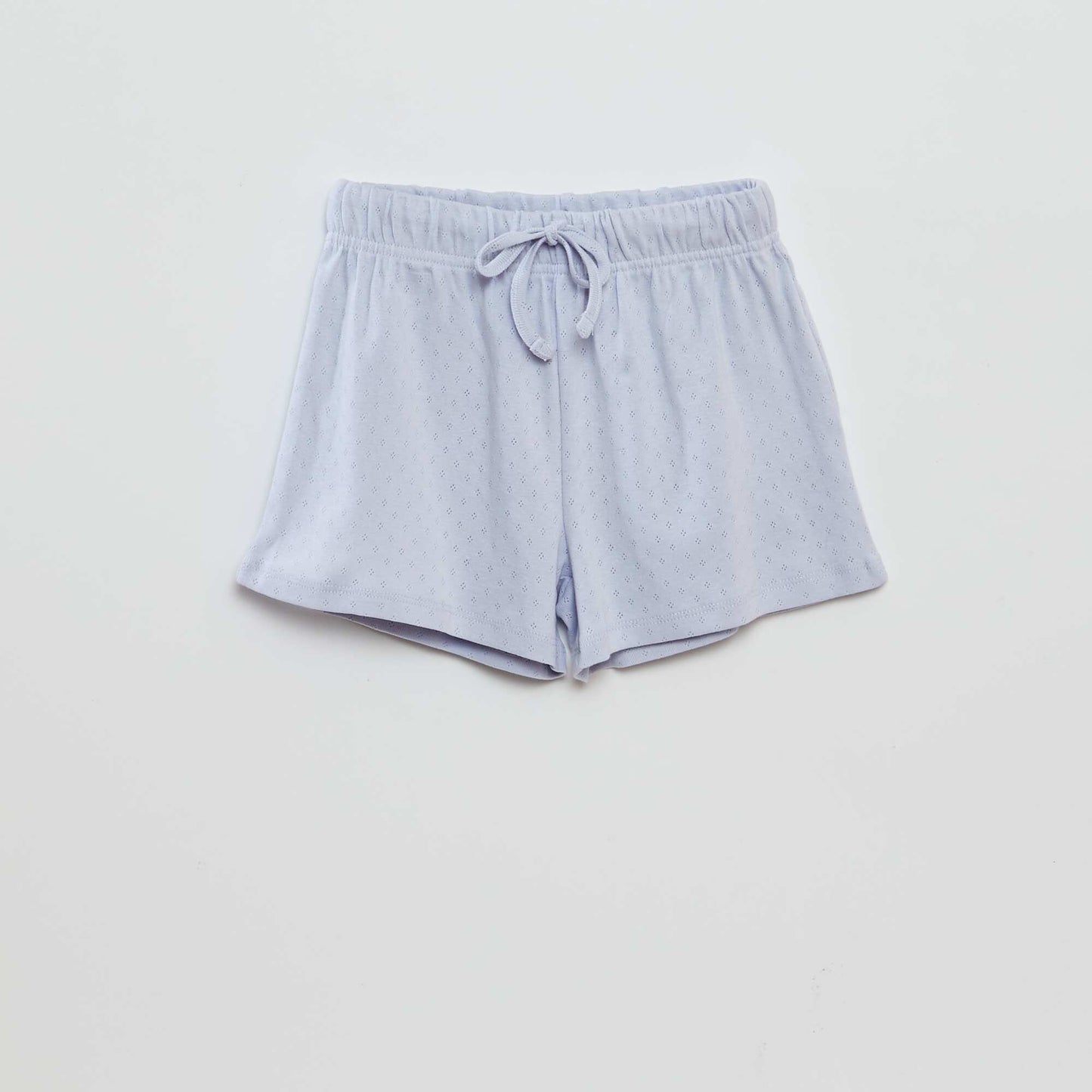 Pyjama t-shirt + short en pointelle BLEU