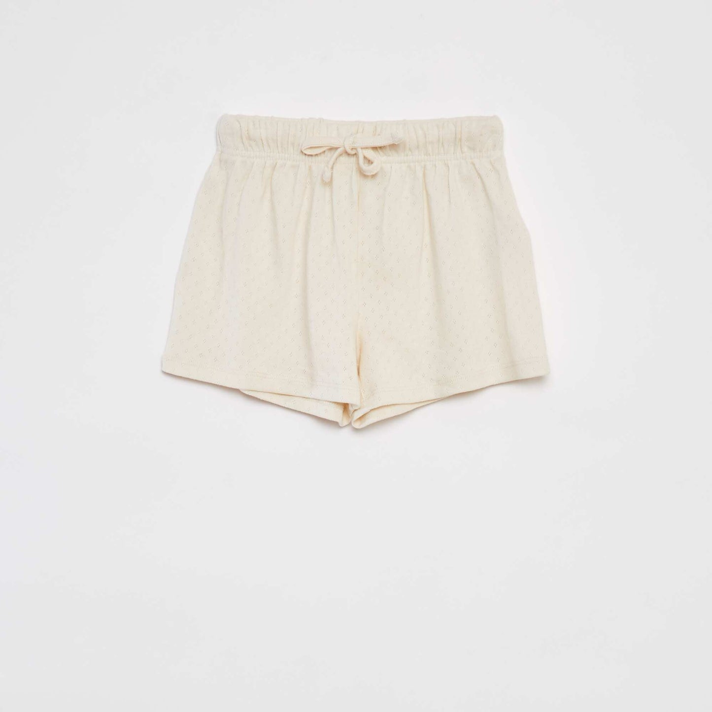 Pyjama t-shirt + short en pointelle BLANC