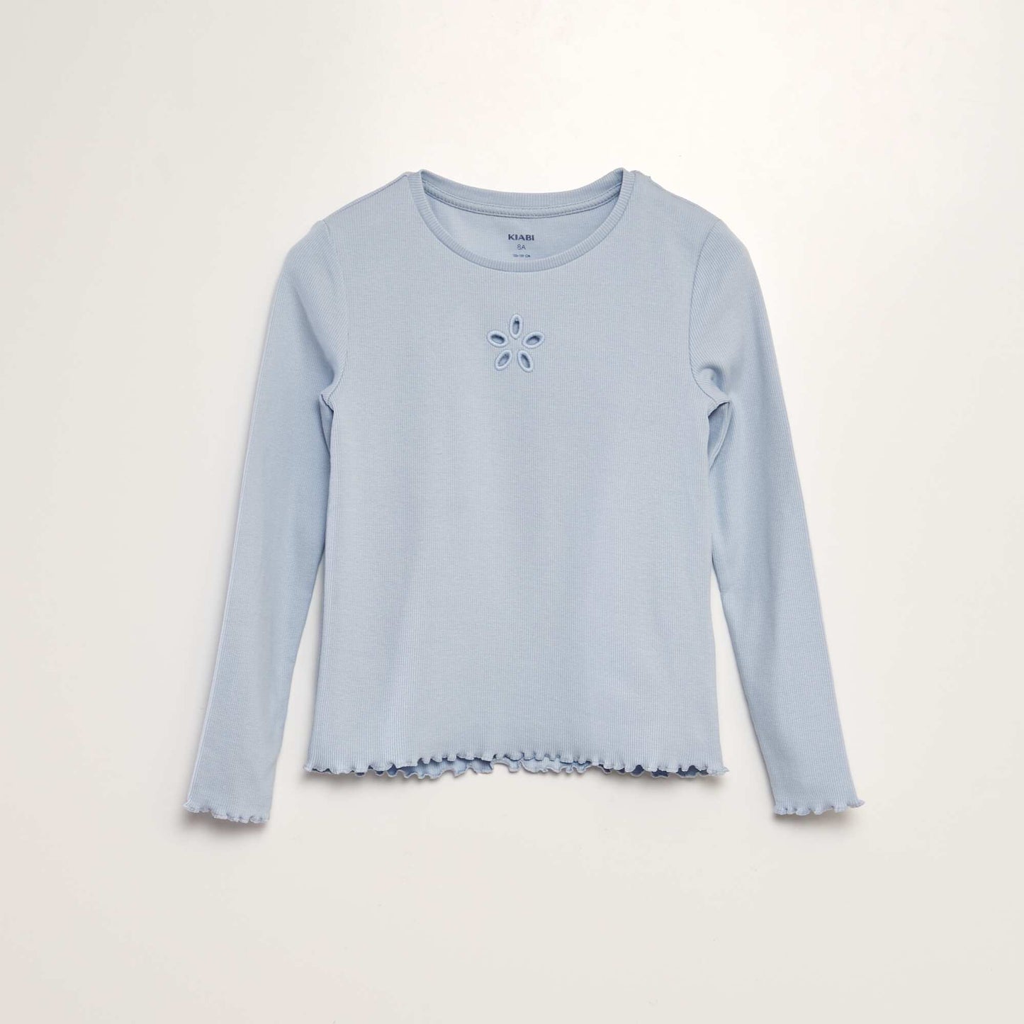 T-shirt c tel avec finitions volant es Bleu