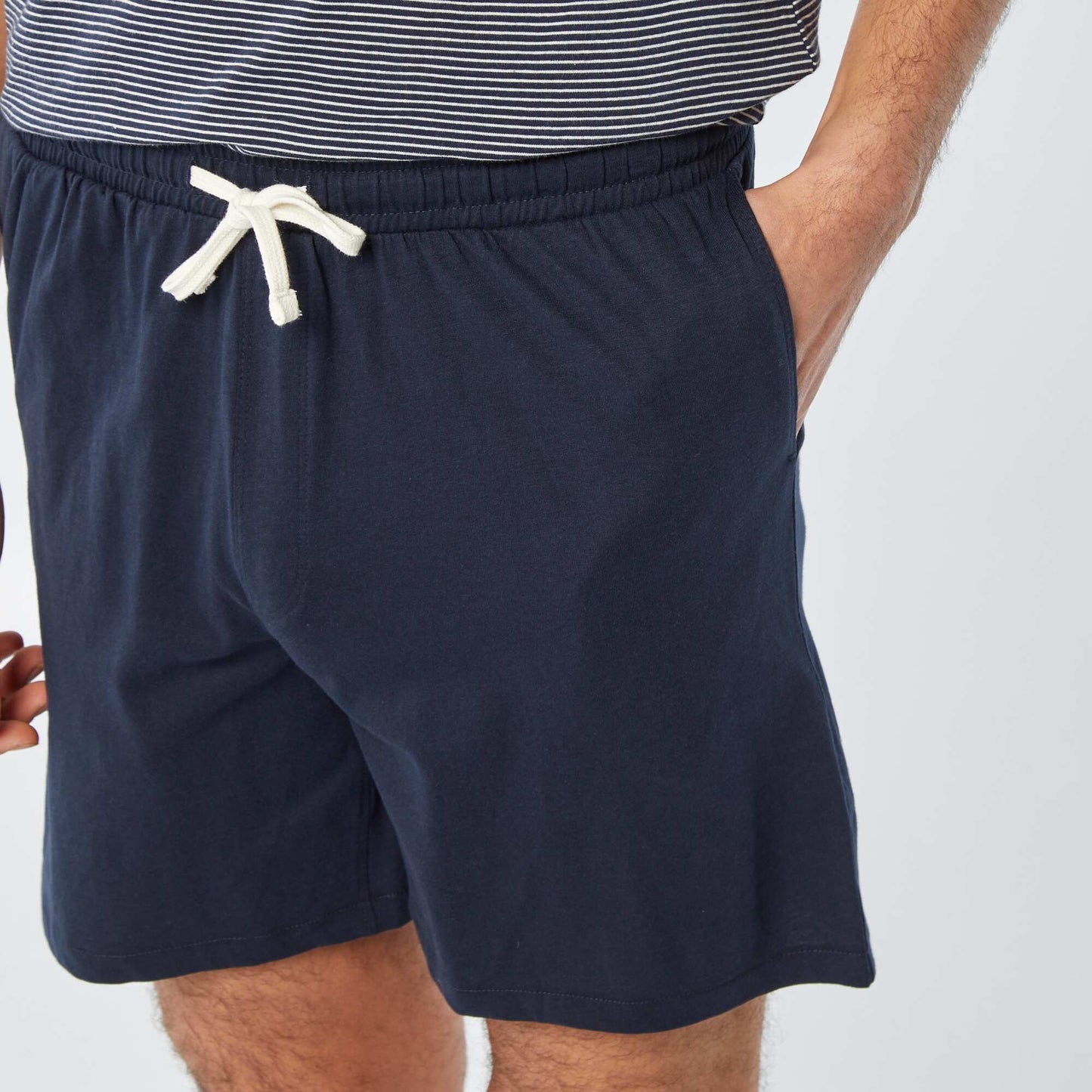 Pyjama court short + t-shirt - 2 poches BLEU